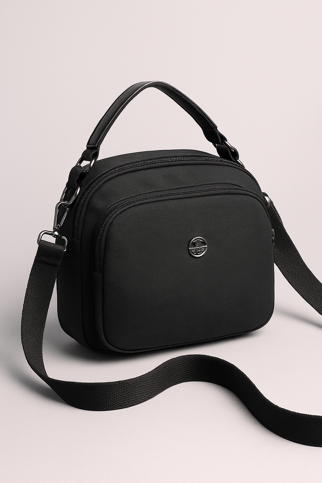 Claire | Borsa a Tracolla in Nylon Leggera, Resistente e Stile Compatto - Nero (20cm< Lunghezza Max <30cm) - bag Bags handbags women bags Women's handbags - Concept Palermo
