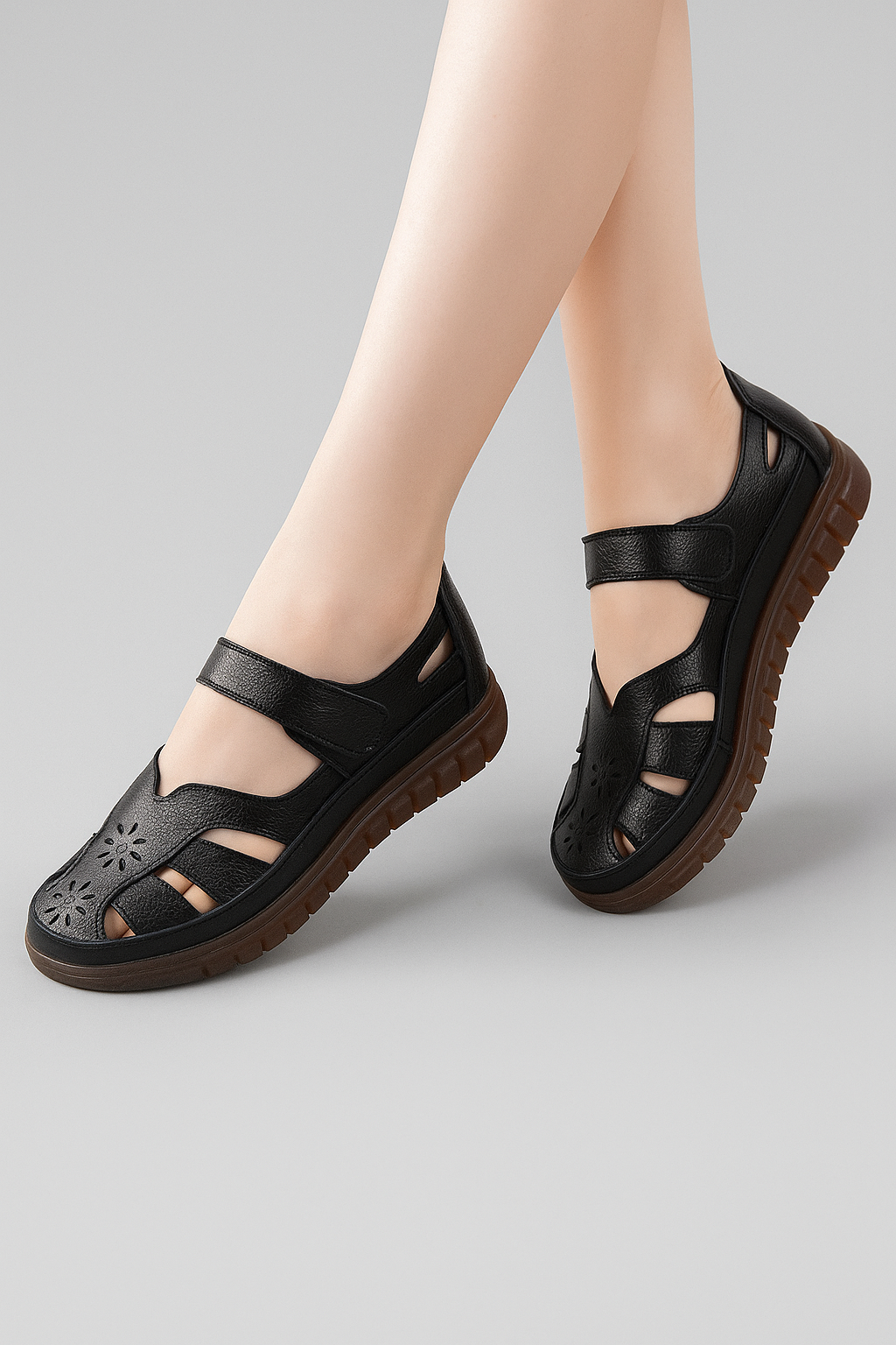Valentina | Sandali Estivi Comfort in Pelle con Punta Chiusa e Suola Antiscivolo - - breathable sandals casual sandals easy wear sandals fashion sandals flat sandals - Concept Palermo
