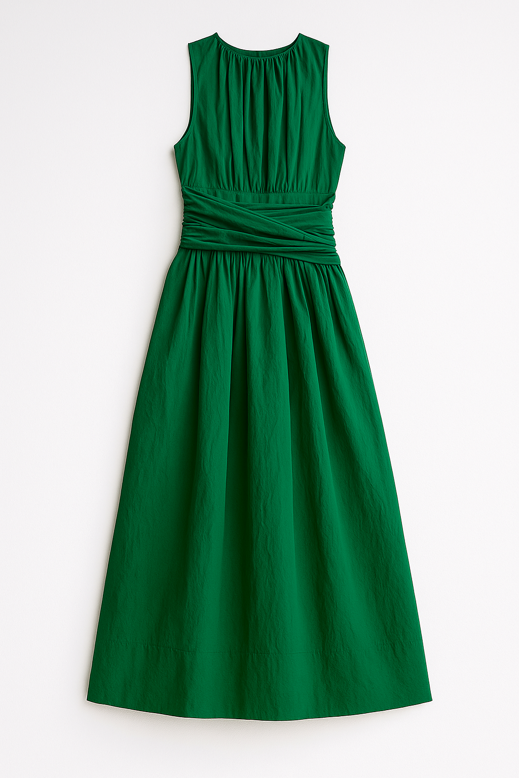 Selene | Vestito midi a figura con spalline sottili e spacco laterale - Verde militare - armygreen black blue burgundy casual dress clothing coll:dresses coll:trending coll:work_chic coll:workleisure crew neck daily daily casual dresses home in_six_month inner sample invisible zipper leisure maxi non-stretch not_low_sales photo_model regular regular fit side pleated sleeveless spring spupresale summer wedding white women work woven fabric - Concept Palermo