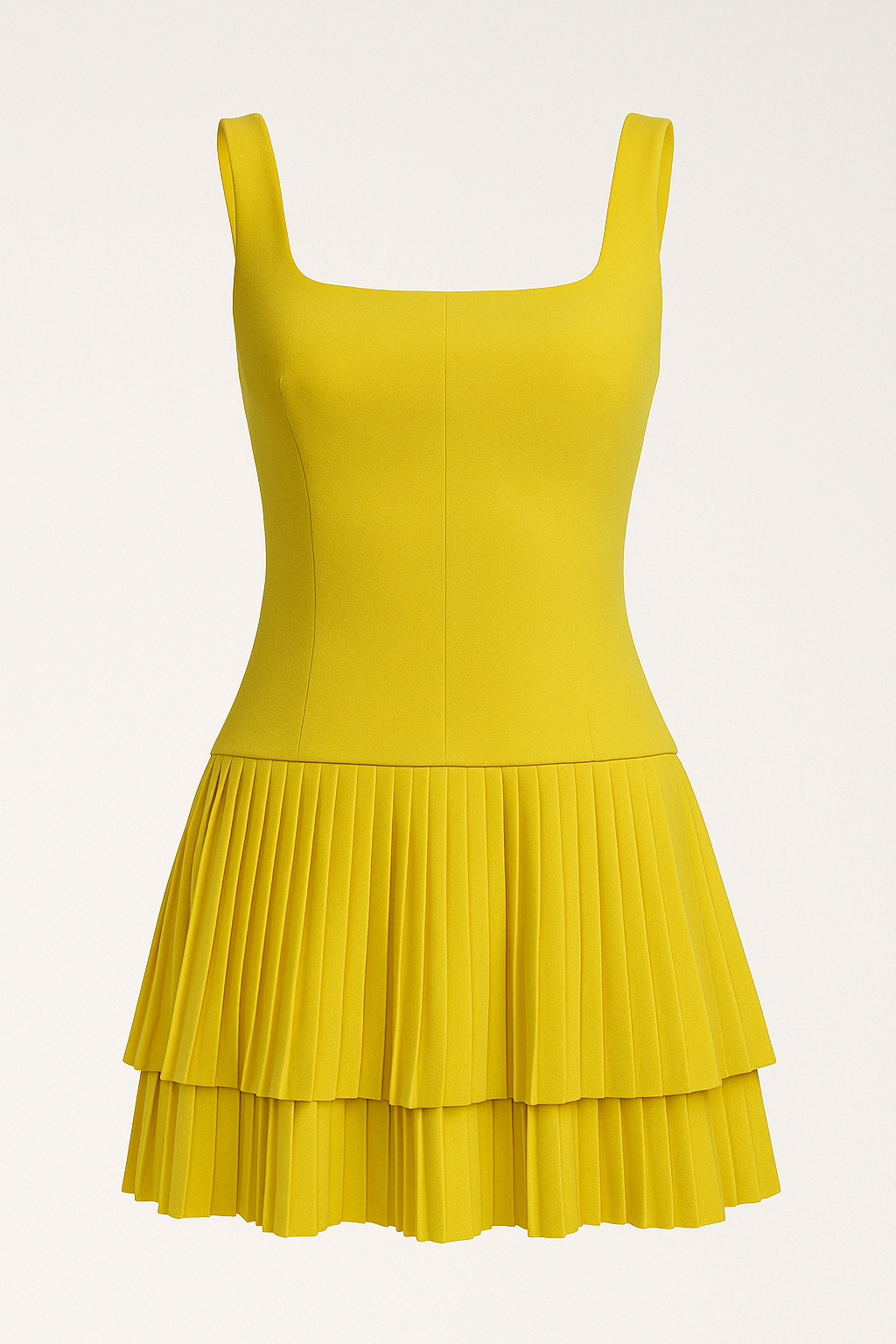 Giulia – Abito Corto con Gonna Plissé a Balze - Giallo - beyond impact black blue cathryn-d clothing coll:dresses coll:work_chic coll:workleisure daily dresses elegant flashsale2023 hm selected in_six_month inner sample invisible zipper joey select2 leisure memorial day sale no not_low_sales photo_model pink pleated red regular regular fit short sleeveless slight stretch spring square neck summer white women work woven fabric yellow - Concept Palermo