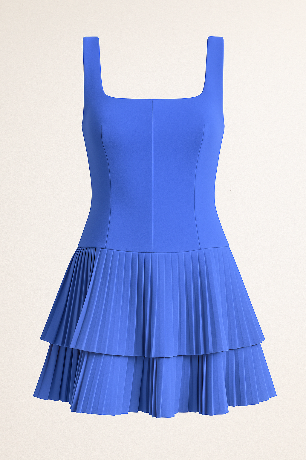 Giulia – Abito Corto con Gonna Plissé a Balze - Blu - beyond impact black blue cathryn-d clothing coll:dresses coll:work_chic coll:workleisure daily dresses elegant flashsale2023 hm selected in_six_month inner sample invisible zipper joey select2 leisure memorial day sale no not_low_sales photo_model pink pleated red regular regular fit short sleeveless slight stretch spring square neck summer white women work woven fabric yellow - Concept Palermo