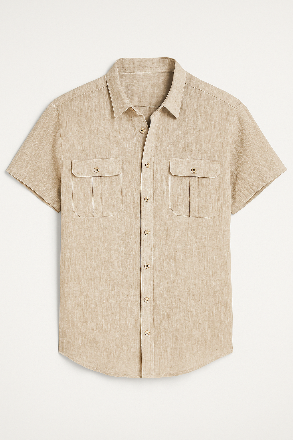 Vico | Camicia estiva da uomo in lino con maniche corte e tasche anteriori - Albicocca - men's polo shirt shirts & polos Shirts und Polos - Concept Palermo