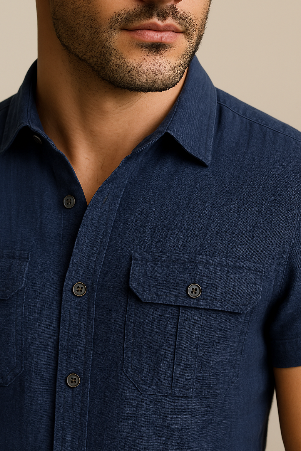 Vico | Camicia estiva da uomo in lino con maniche corte e tasche anteriori - - men's polo shirt shirts & polos Shirts und Polos - Concept Palermo