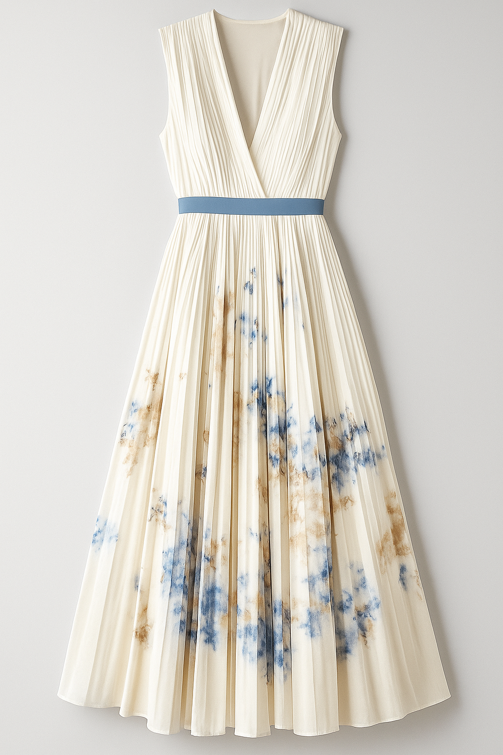 Vestito vintage Luciana Damer con pieghe e motivo acquerello - Bianco - Abendkleid(Evening dress) Dresses & Jumpsuits Holiday Season Midi Dresses Spring/Summer Women - Concept Palermo