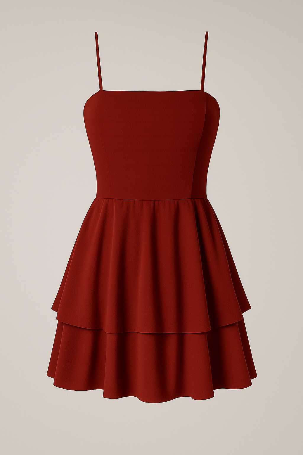 Sienna | Abito estivo corto con spalline a spaghetti e volant - Rosso uva - Frauen Kleider Summer women - Concept Palermo