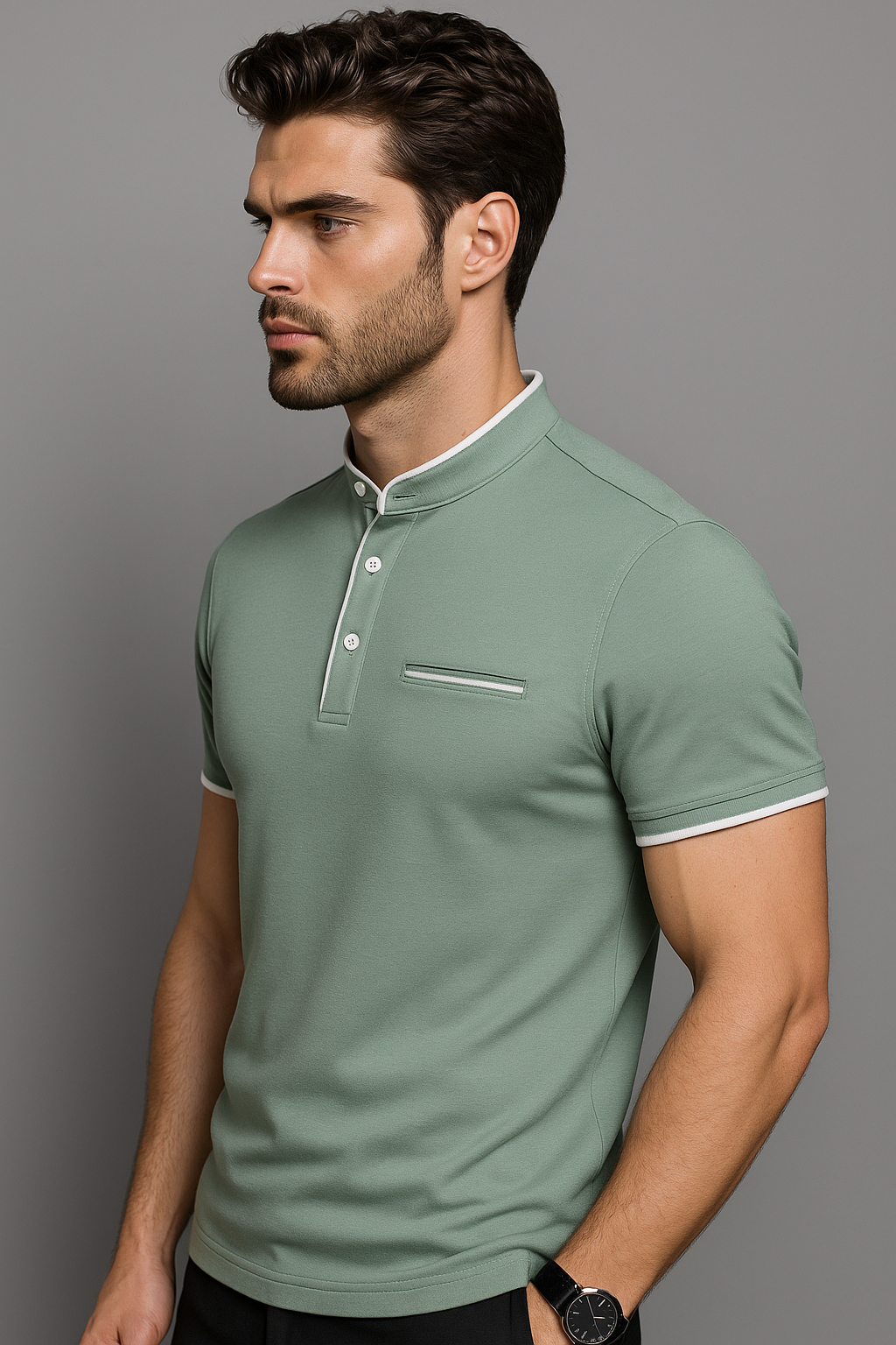 Logan | Polo da Uomo Slim Fit con Colletto alla Coreana - - men's polo men's polo shirt shirts & polos Shirts und Polos - Concept Palermo