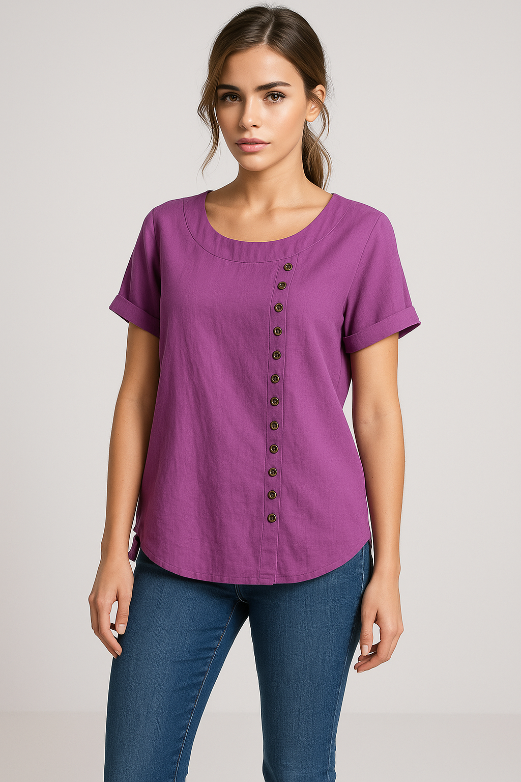 Amelia | Camicia di Lino per Uomini con Apertura a Bottoni - - Fashion & Casual Frauen Oberteil - Concept Palermo