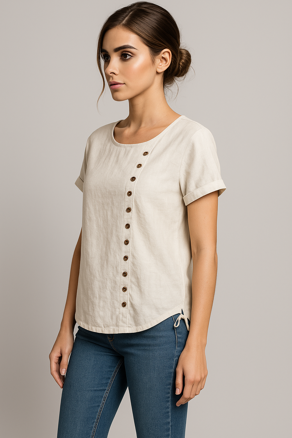 Amelia | Camicia di Lino per Uomini con Apertura a Bottoni - - Fashion & Casual Frauen Oberteil - Concept Palermo