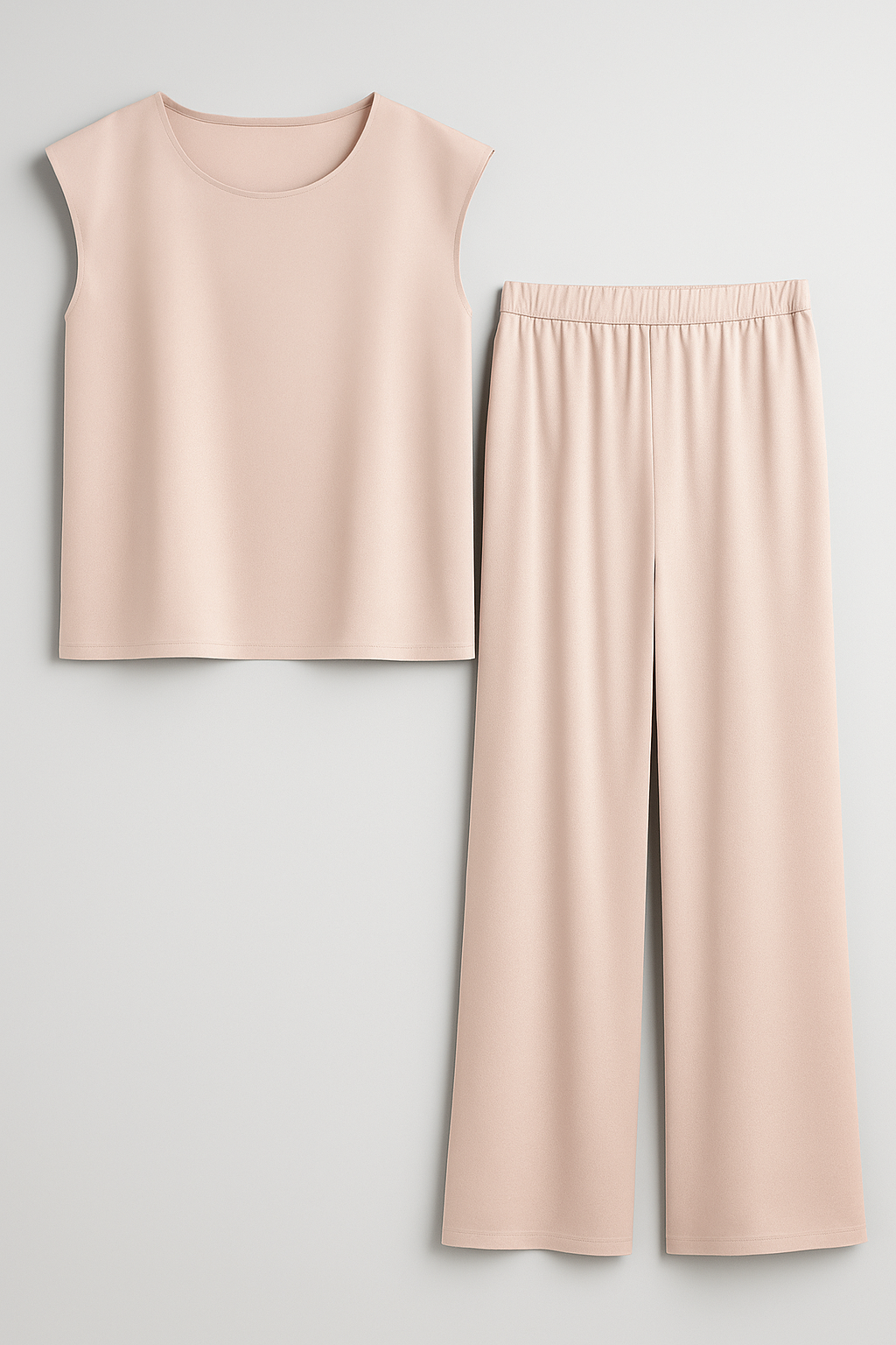 Abbey | Completo Donna Elegante Due Pezzi - Rosa - abbigliamento casual elegante blusa spalle scese completo due pezzi eleganza donna moda femminile outfit moda pantaloni ampi set sofisticato Silka leggero vestiti per ogni occasione - Concept Palermo