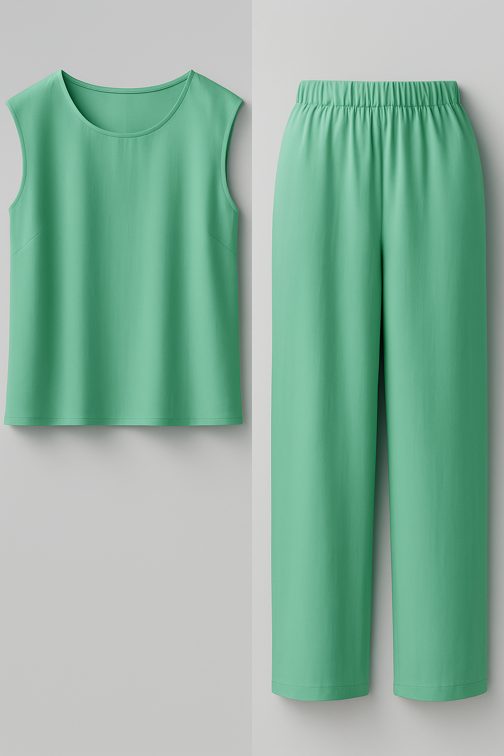 Abbey | Completo Donna Elegante Due Pezzi - Menta - abbigliamento casual elegante blusa spalle scese completo due pezzi eleganza donna moda femminile outfit moda pantaloni ampi set sofisticato Silka leggero vestiti per ogni occasione - Concept Palermo