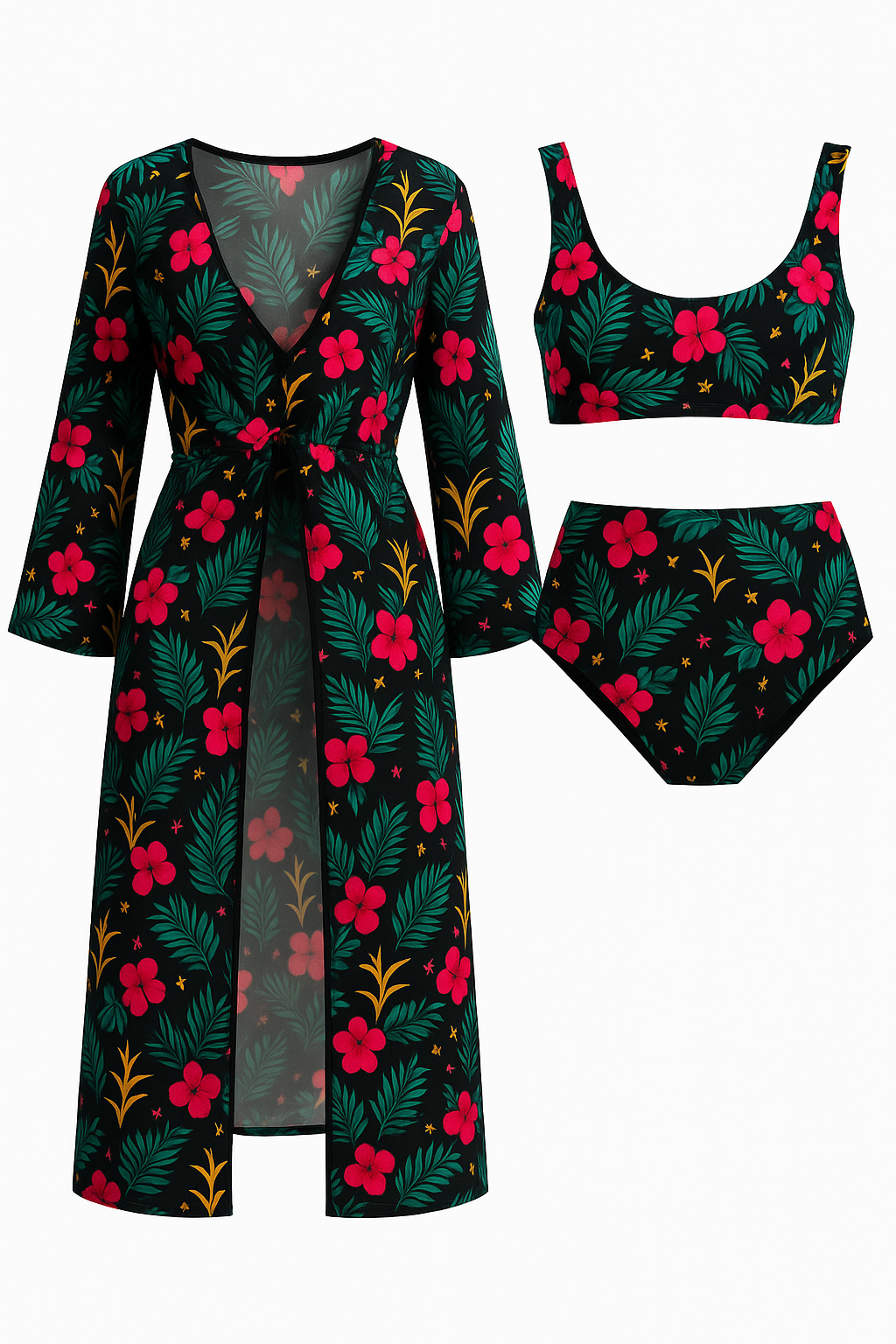 Seville | Costumi Da Bagno Donna Tre Pezzi Colorati - Porpora - abbigliamento da mare costumi colorati costumi comodi costumi con copricostume costumi da bagno donna costumi da piscina costumi estivi costumi tre pezzi eleganti costumi da bagno set costumi da bagno - Concept Palermo
