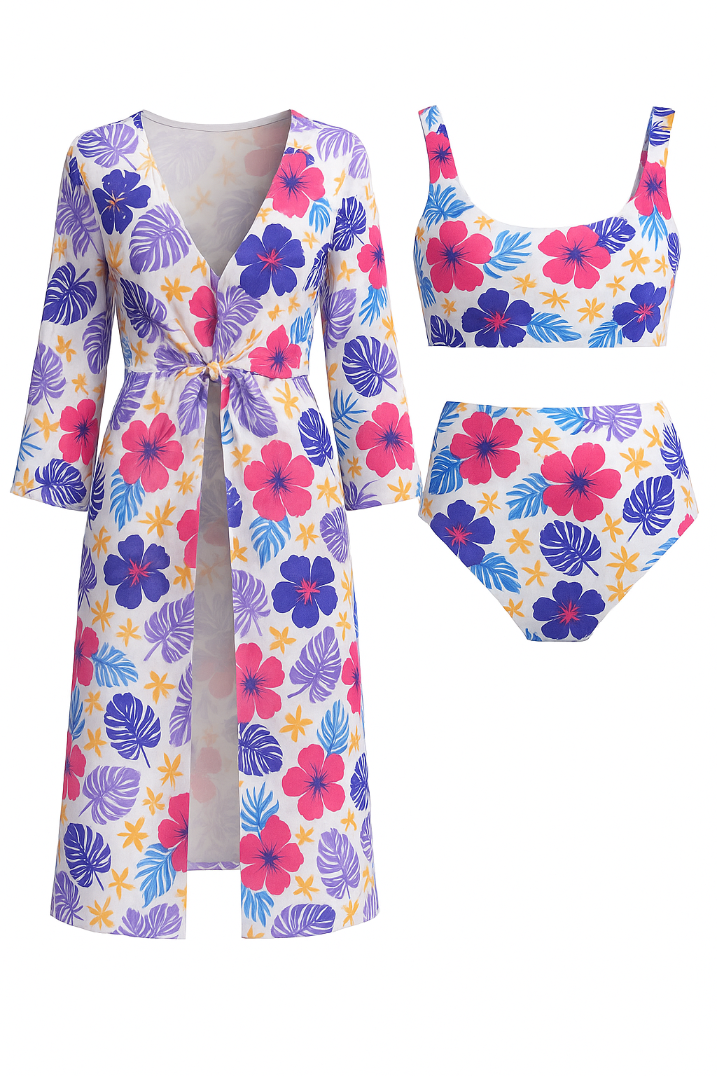 Seville | Costumi Da Bagno Donna Tre Pezzi Colorati - Blu scuro - abbigliamento da mare costumi colorati costumi comodi costumi con copricostume costumi da bagno donna costumi da piscina costumi estivi costumi tre pezzi eleganti costumi da bagno set costumi da bagno - Concept Palermo