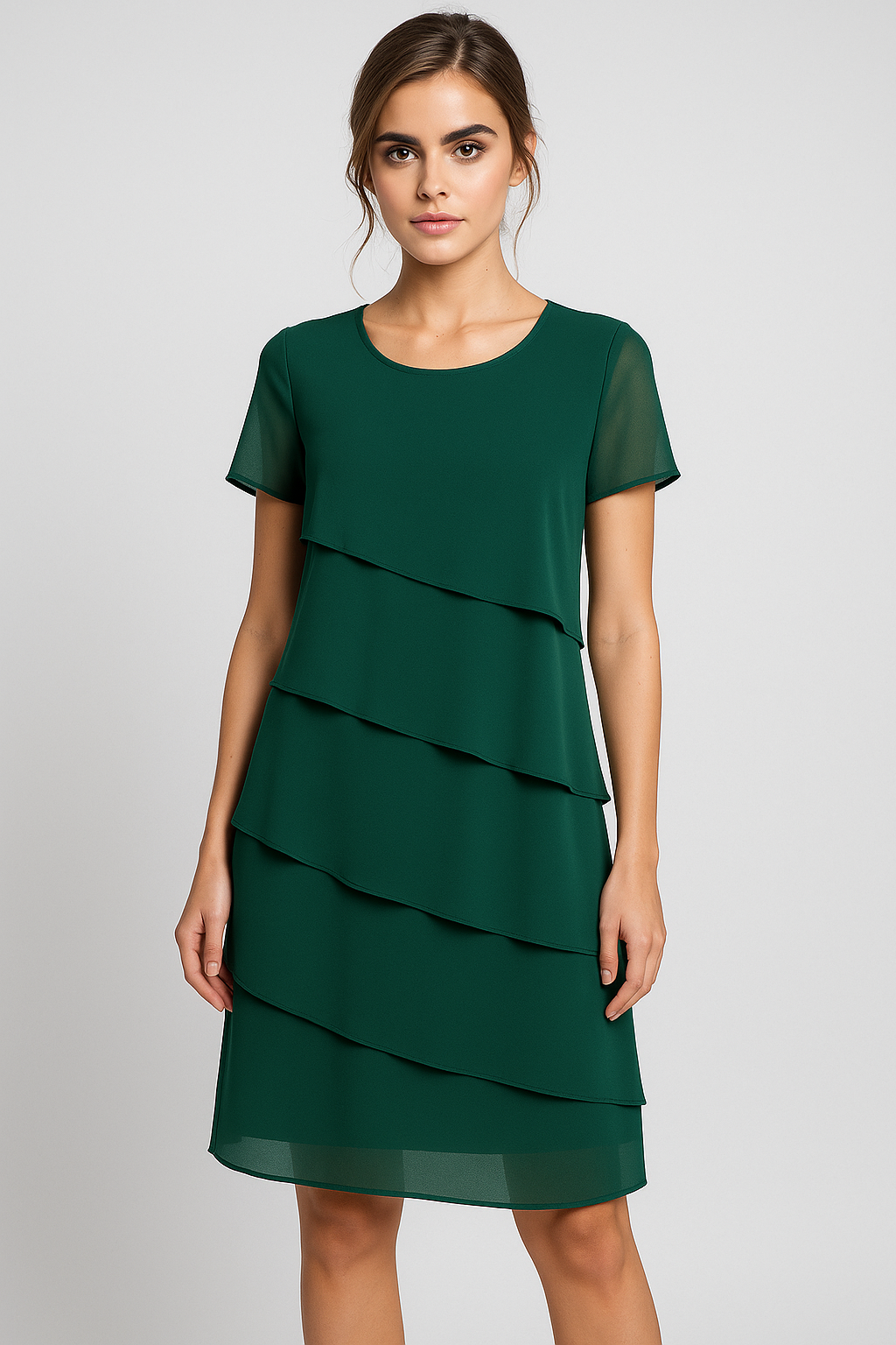 Liana | Elegante abito in chiffon con look a strati in colori raffinati - - dress dress woman female dress Women Dress - Concept Palermo