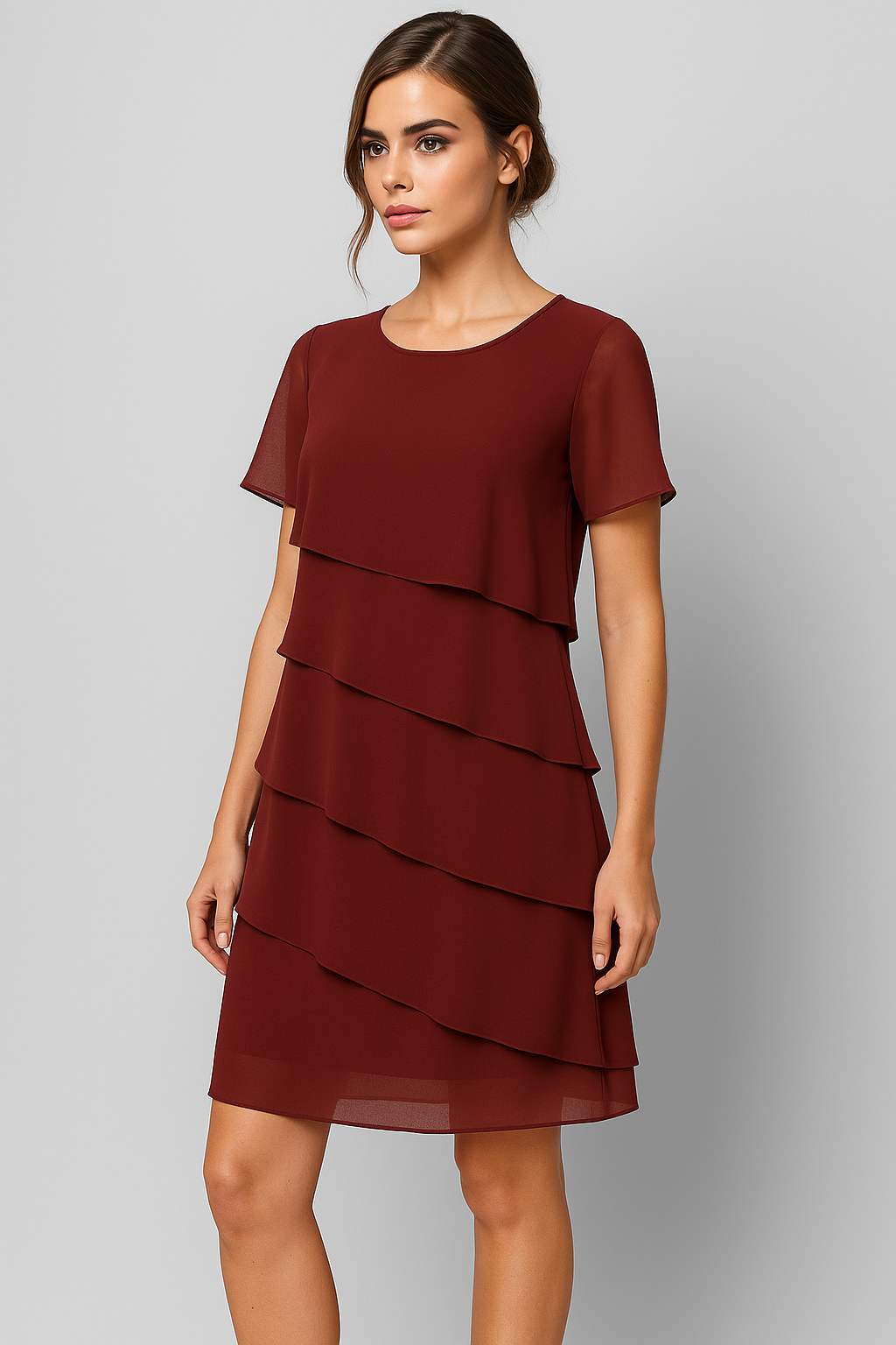 Liana | Elegante abito in chiffon con look a strati in colori raffinati - - dress dress woman female dress Women Dress - Concept Palermo