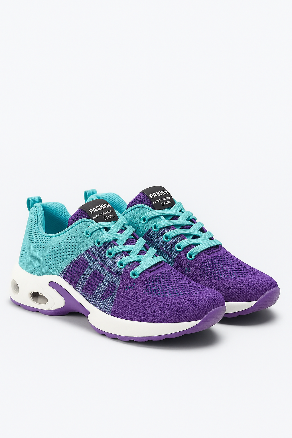 Irlandese | Sneakers da donna con suola con cuscinetto d'aria e rete traspirante - Turchese-viola - shoes shoes woman WOMEN womens shoes - Concept Palermo