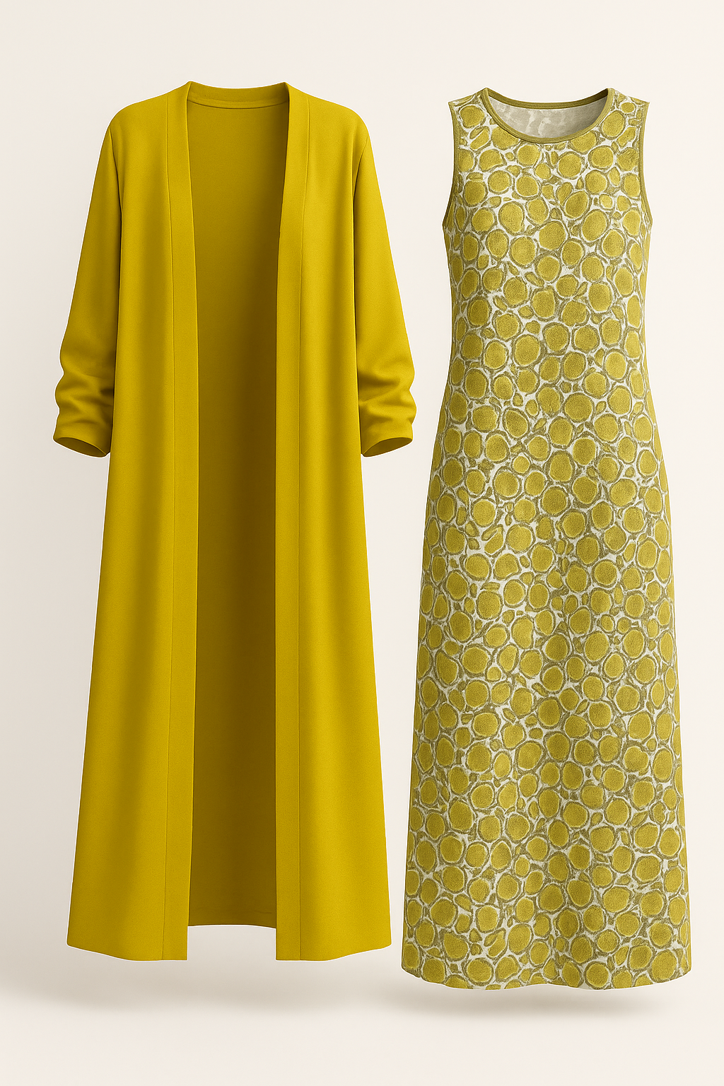 Laverne | Set Elegante Due Pezzi per Donna - Giallo - abbigliamento da viaggio abbigliamento versatile blazer leggero giacca elegante femminile moda femminile outfit comodo per donne set due pezzi set eleganti stile chic vestito morbido - Concept Palermo