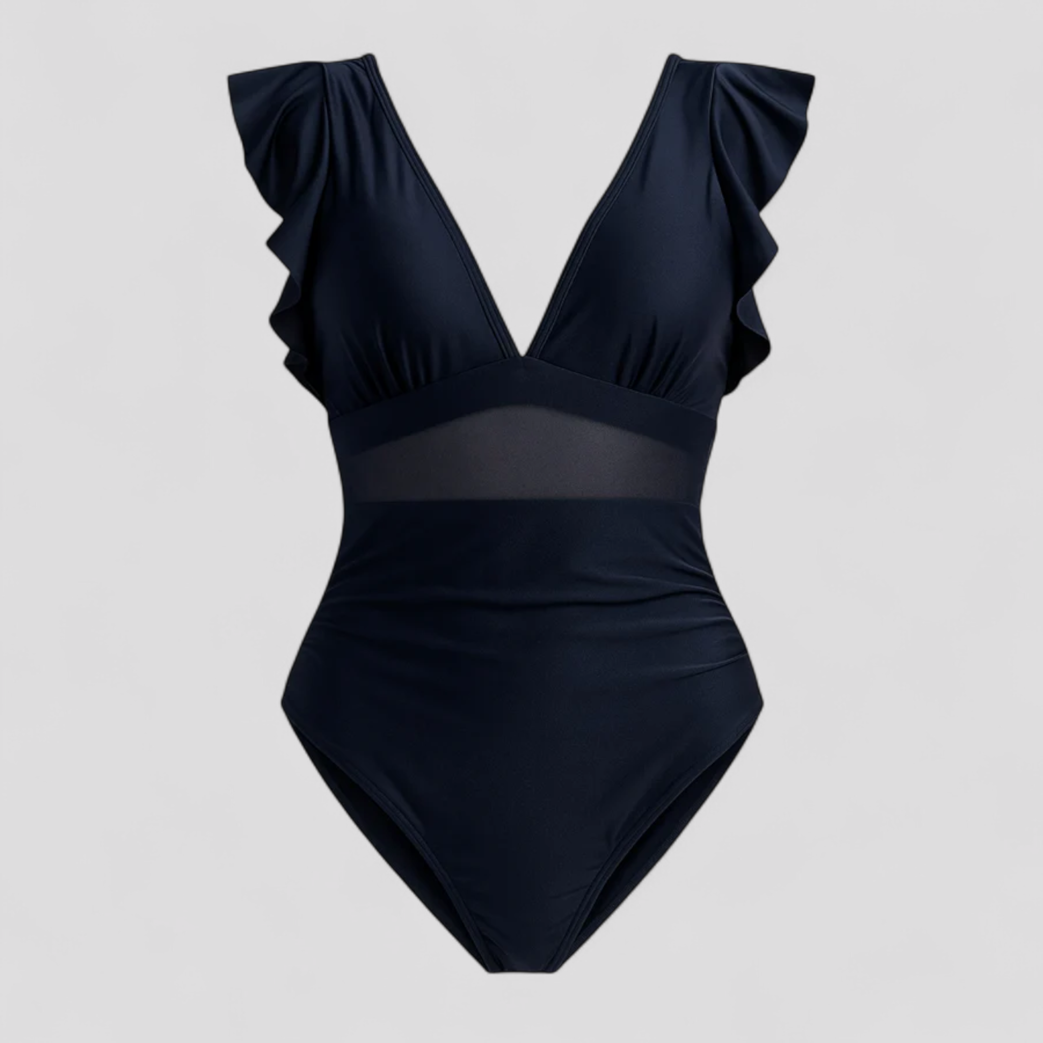 Melody | Costume Intero Sexy da Bagno Donna - Blu scuro - bikini con dettagli in rete costume da bagno comodo costume da bagno donna costume da bagno lusinghiero costume da bagno moderno costume da bagno nero costume da bagno patchwork costume da bagno sexy costume intero con rete moda mare estate - Concept Palermo