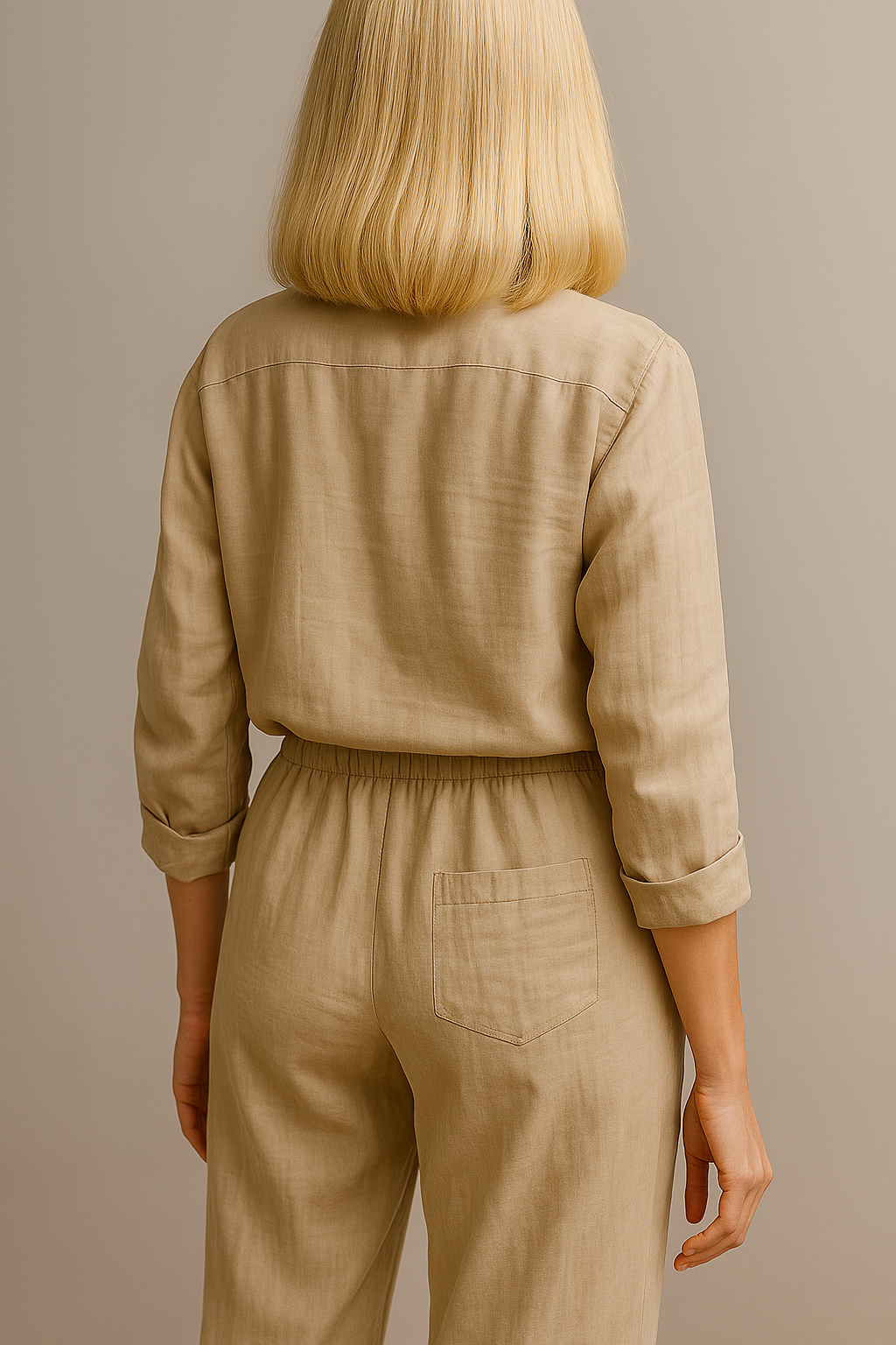 Beth | Completo Estivo Elegante in Lino e Cotone - - abbigliamento comodo abbigliamento traspirante abiti in lino camicia casual completo estivo moda rilassata outfit estivo pantaloni larghi set in lino e cotone stile naturale - Concept Palermo