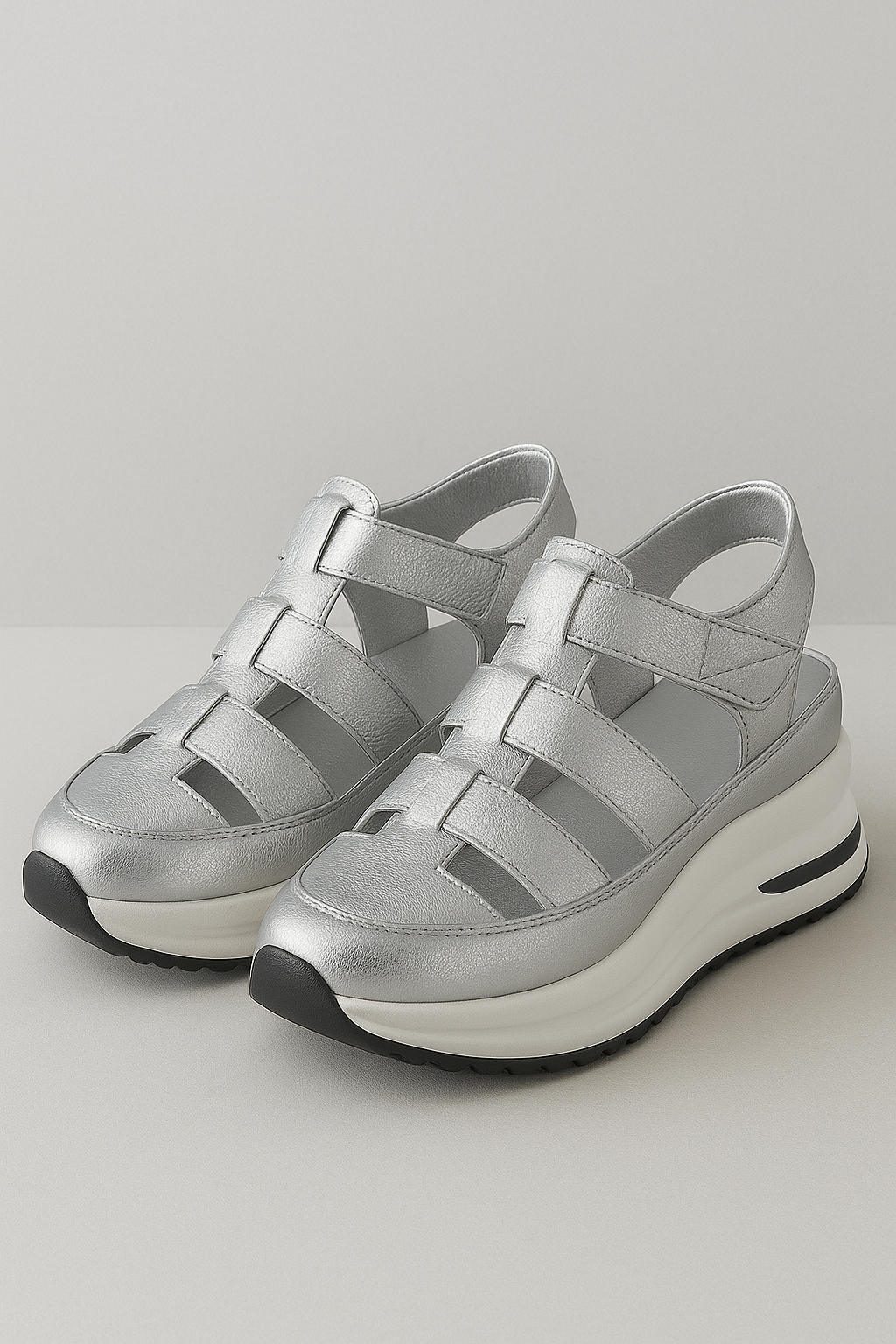 Kimberly | Sandali Donna Comodi Antiscivolo Estivi - Argento - accessori moda estiva calzature traspiranti footwear estivo moda estiva sandali antiscivolo sandali comodi donna sandali eleganti sandali estivi sandali versatili suola ergonomica - Concept Palermo
