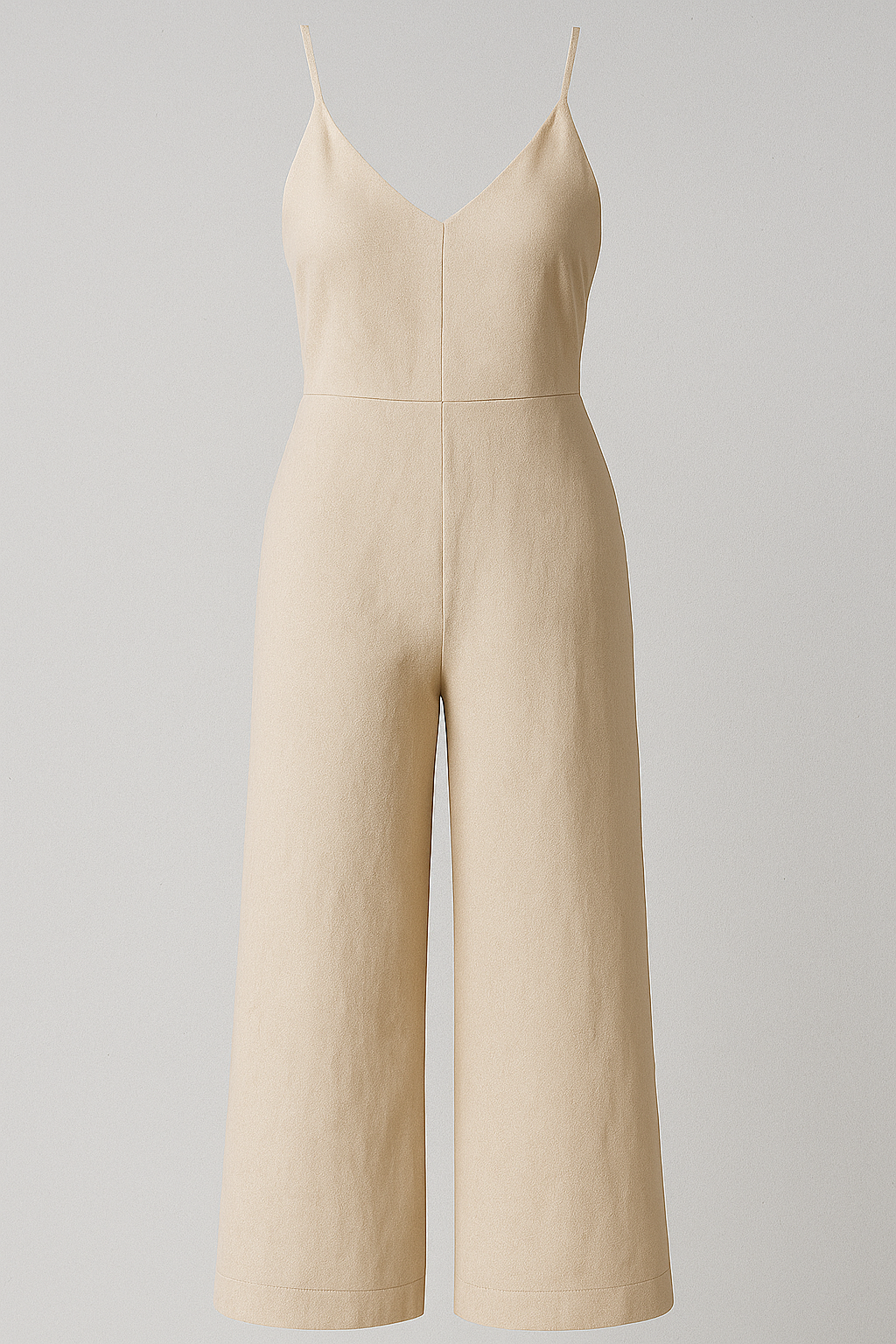 Maribel | Tuta Elegante Donna Senza Maniche - Beige - abito estivo completo elegante moda donna outfit versatile tuta casual tuta con zip tuta elegante tuta in poliestere tuta per eventi vestito senza maniche - Concept Palermo
