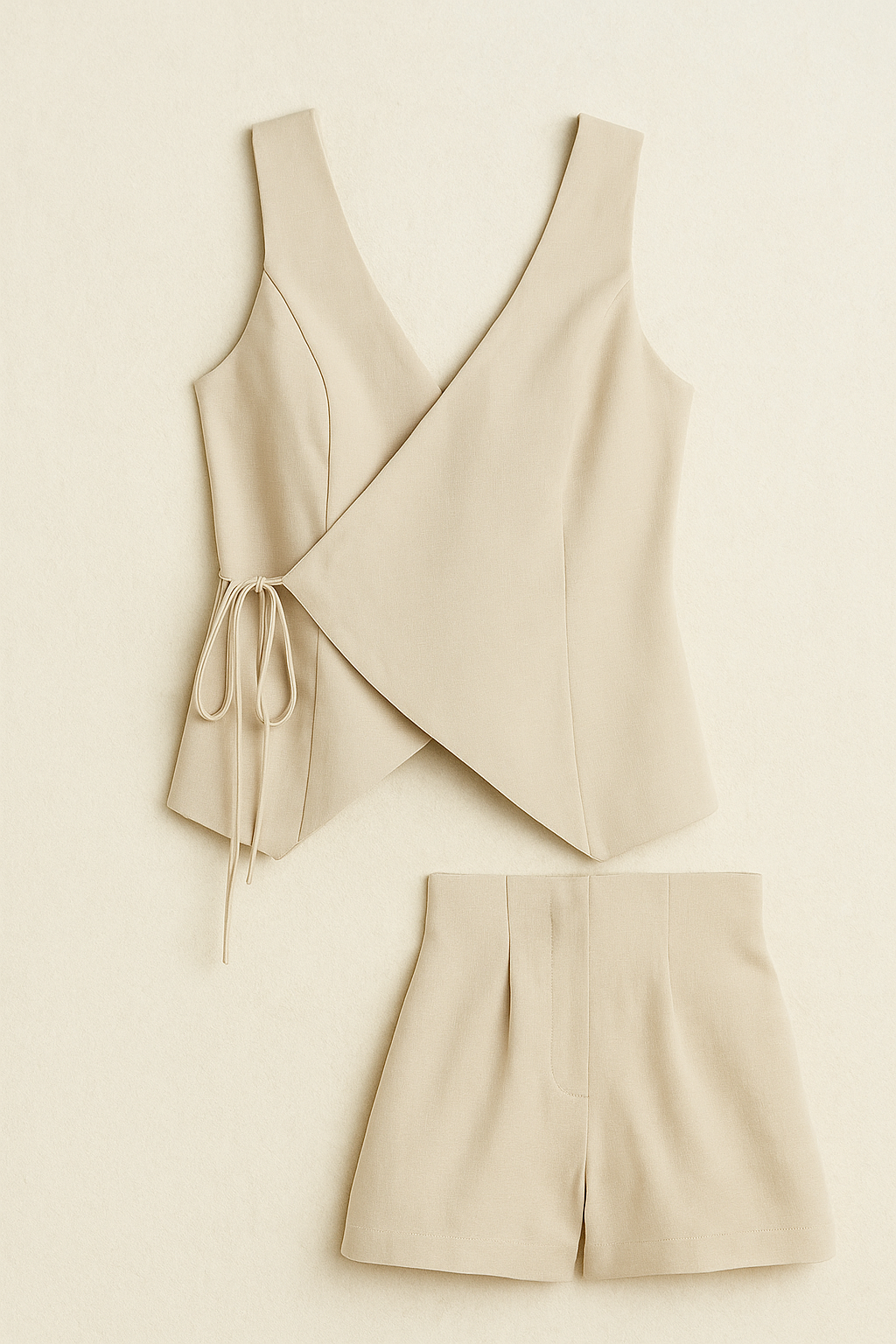 Carmen | Tuta senza maniche con tie-dye per donna - Beige - day dresses fashion occasion: going out fashion style: feminine fashion style: modest feminine - Concept Palermo