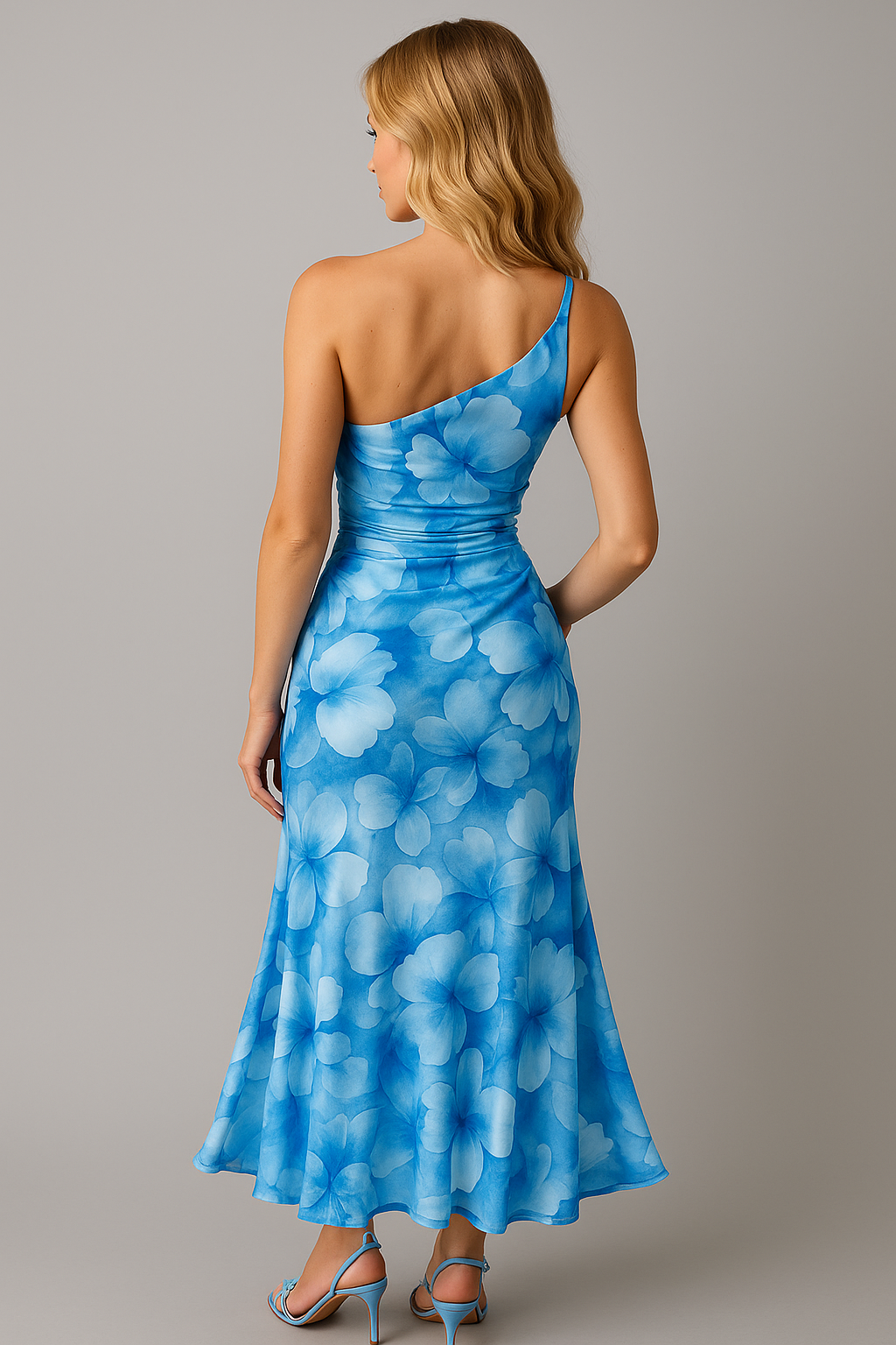 Leah | Abito Elegante da Donna con Spallina Unica - - Abito alla Moda Abito con Orlo Lungo Abito da Cerimonia Abito Elegante Abito Maxi Corpetto Arricciato Dress con Spallina Unica Materiale in Poliestere Stile Elegante Vestito Fashion - Concept Palermo