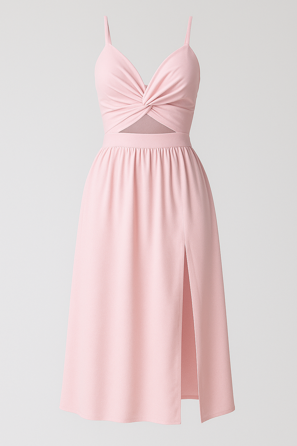 Jessie | Abito Midi Elegante con Spalline Sottili - Rosé - abito cocktail abito con spacco alto abito con spalline sottili abito estivo elegante abito midi elegante abito sexy con dettagli cut-out abito versatile moda femminile vestito da sera vestito per matrimoni - Concept Palermo