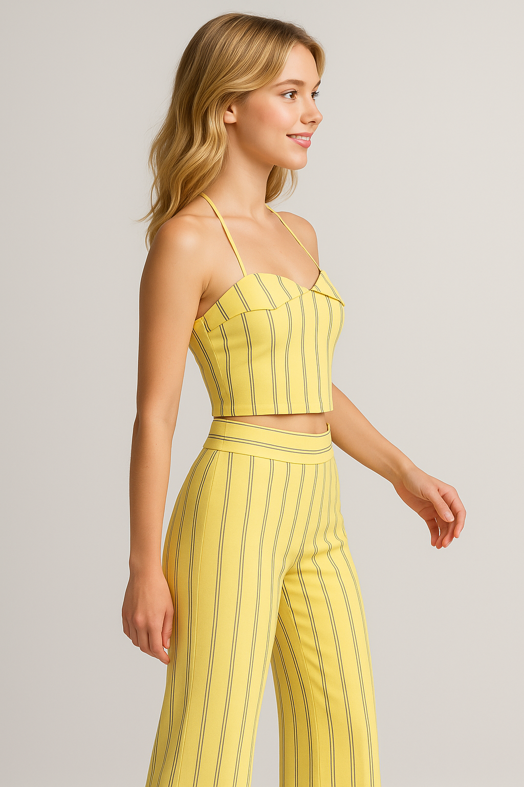 Camila | Completo Estivo Leggero con Top e Pantaloni - - abbigliamento casual completo estivo completo versatile fashion estate moda estiva pantaloni a righe set estivo stile informale top leggero vestibilità comoda - Concept Palermo