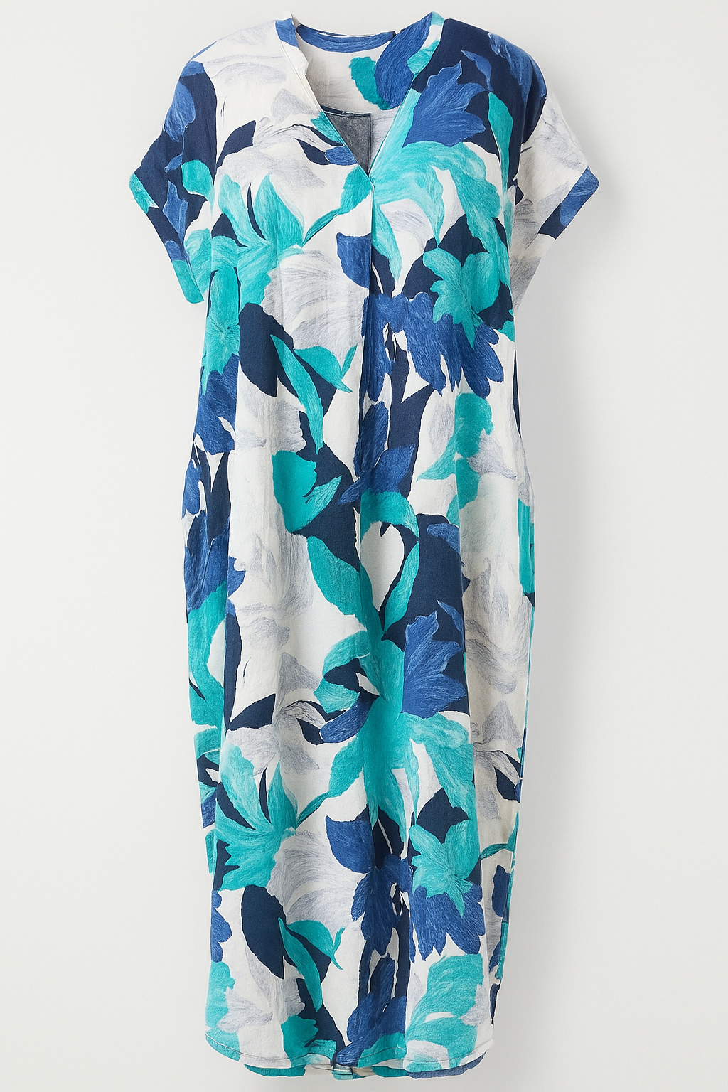 Nova | Abito Donna Elegante con Stampa Floreale - Blu - abito elegante abito floreale abito leggero abito romantico abito senza maniche abito versatile eleganza femminile moda boho-chic vestito da cerimonia vestito primaverile - Concept Palermo