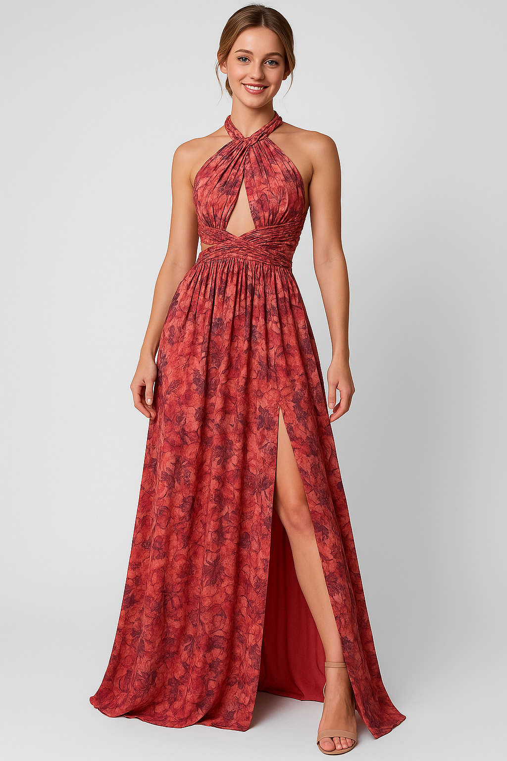 Capri | Abito Estivo Maxi Femminile con Schiena Scoperta - - abbigliamento per la spiaggia abiti leggeri abito con schiena scoperta abito estivo abito floreale look fresco e romantico maxi abito femminile moda estiva outfit estivo vestito da giardino - Concept Palermo