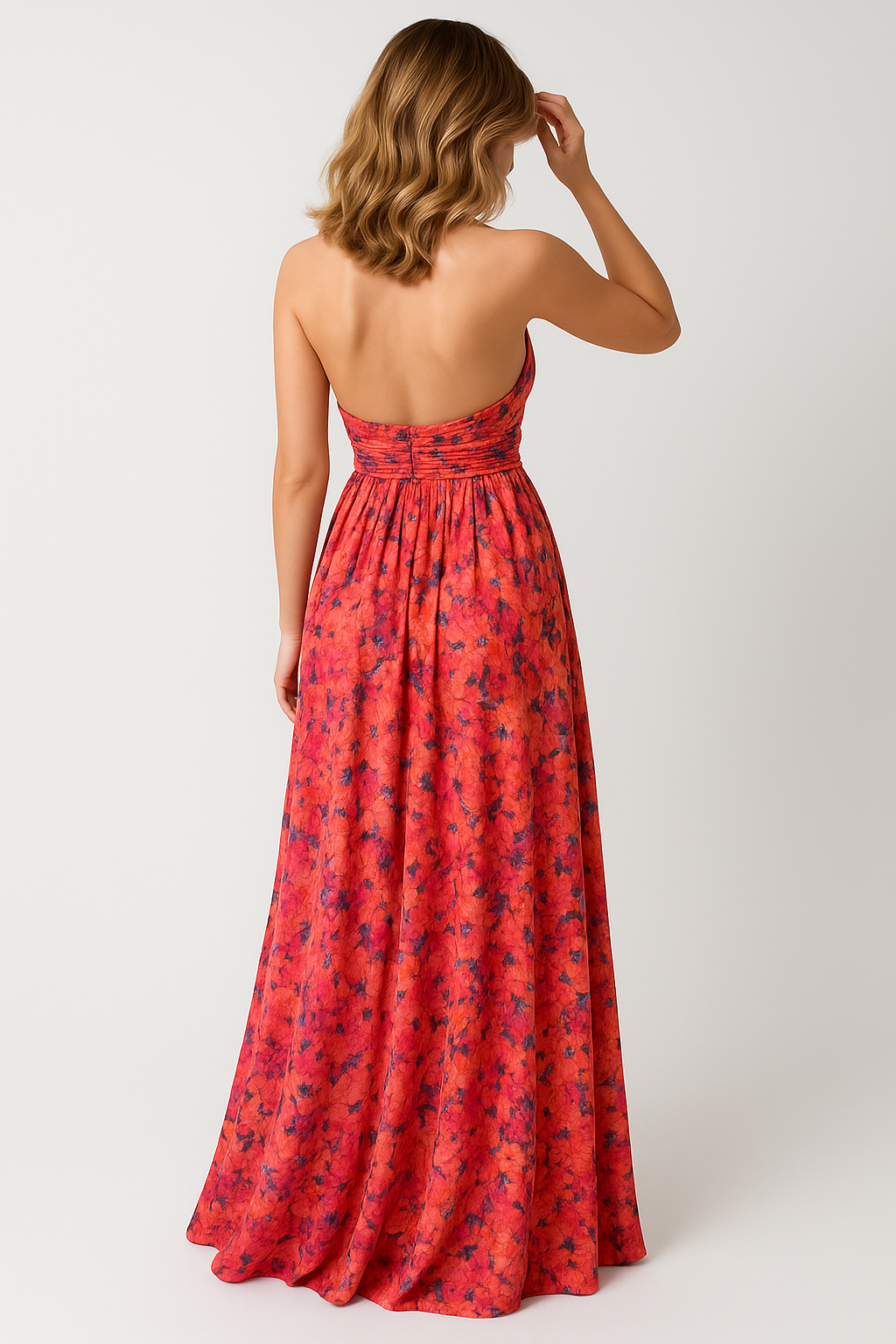 Capri | Abito Estivo Maxi Femminile con Schiena Scoperta - - abbigliamento per la spiaggia abiti leggeri abito con schiena scoperta abito estivo abito floreale look fresco e romantico maxi abito femminile moda estiva outfit estivo vestito da giardino - Concept Palermo