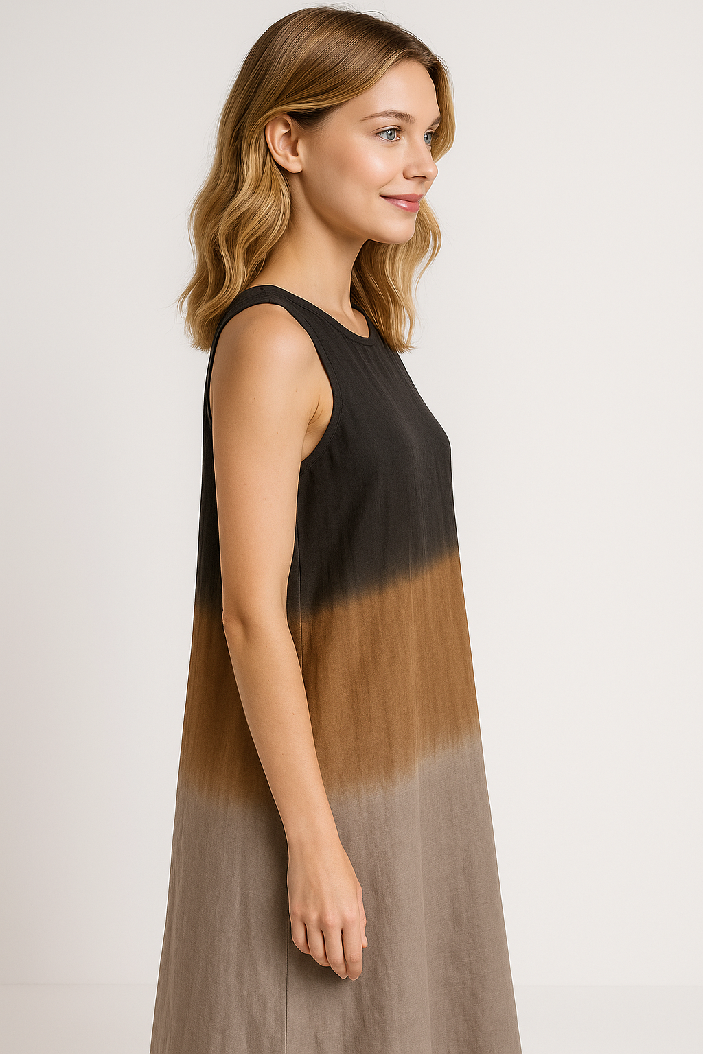 Mirriam | Abito Donna Estivo Senza Maniche A-Linea - - abito A-Line abito casual abito da viaggio abito estivo abito midi abito senza maniche comfort estivo moda estiva moda femminile stile elegante - Concept Palermo