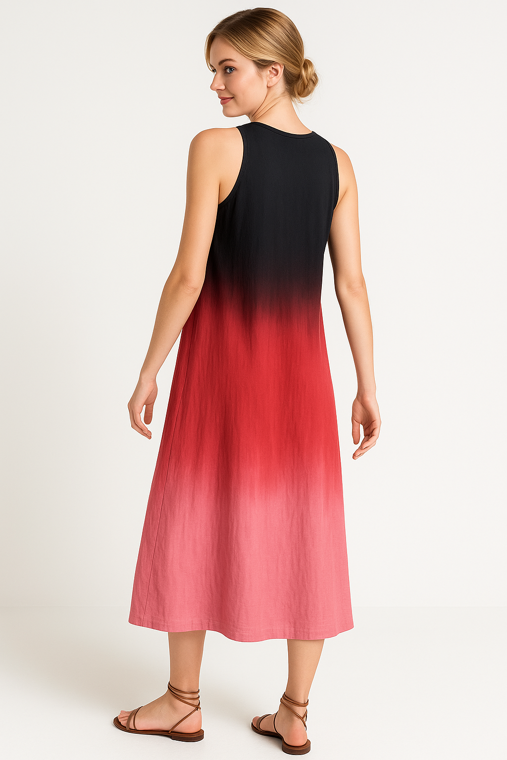 Mirriam | Abito Donna Estivo Senza Maniche A-Linea - - abito A-Line abito casual abito da viaggio abito estivo abito midi abito senza maniche comfort estivo moda estiva moda femminile stile elegante - Concept Palermo