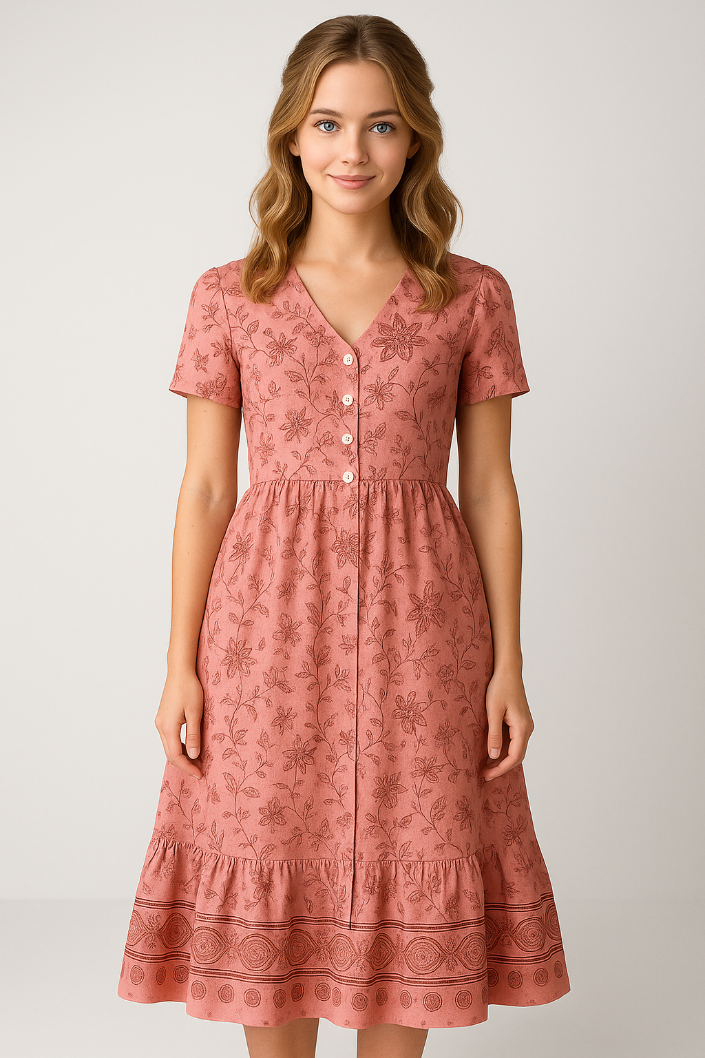 Rebecca | Abito Estivo Floreale Donna Scollo a V - - abito casual abito estivo abito floreale looks estivi moda casual moda estiva scollo a V taglie disponibili S-4XL vestito estivo vestito floreale - Concept Palermo