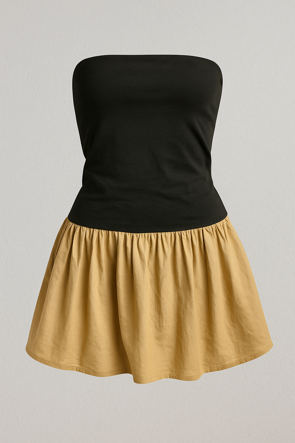 Elowen | Elegante top a fascia con gonna mini svasata - Cachi - fashion women - Concept Palermo