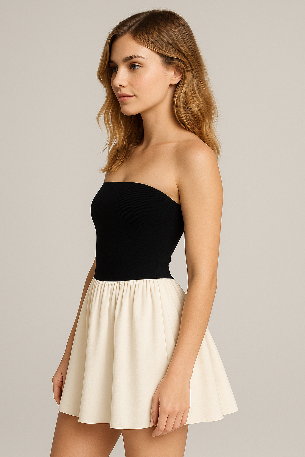 Elowen | Elegante top a fascia con gonna mini svasata - - fashion women - Concept Palermo