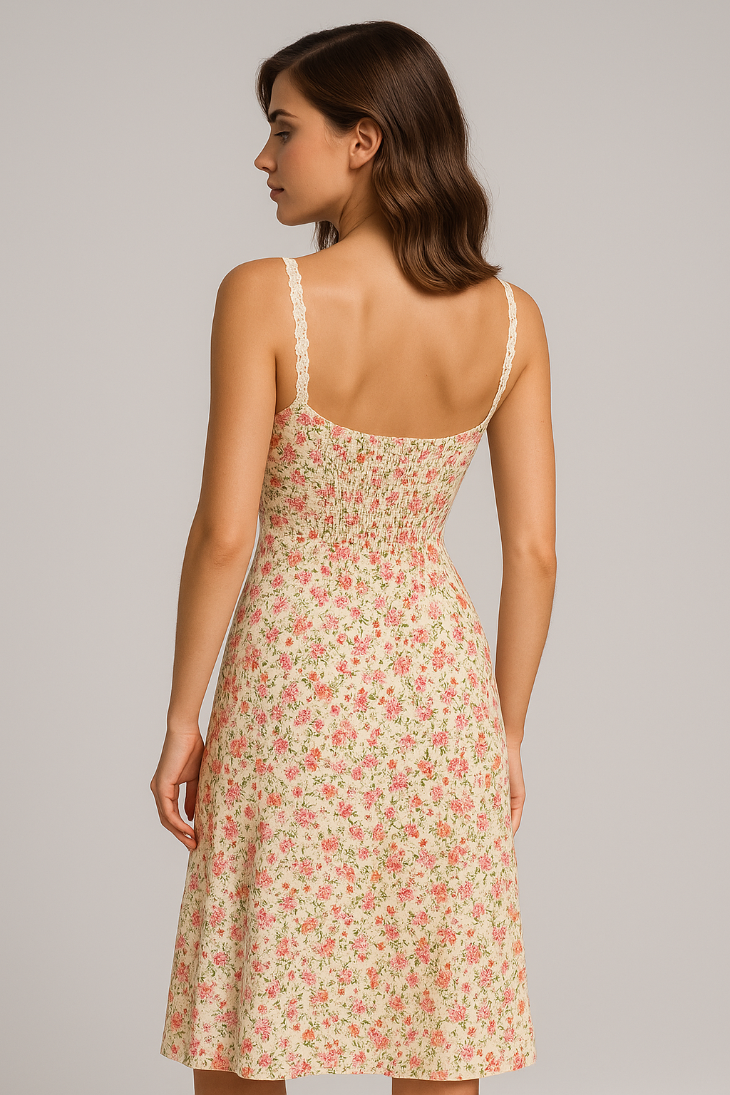 Valeria | Abito di lunghezza media con dettagli in pizzo floreale in stile vintage - - sleeveless summer summer escape women - Concept Palermo