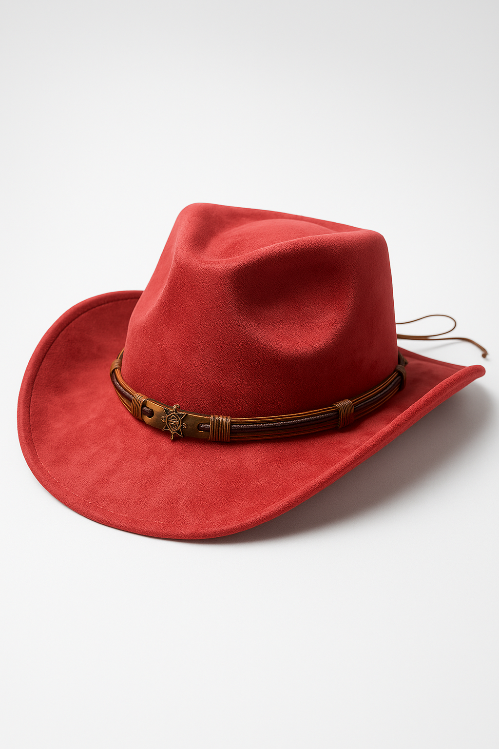 Steen | Cappello da cowboy classico in camoscio con nastro decorativo - Rossa 56CM-59CM - cowboy hat hat WOMEN - Concept Palermo