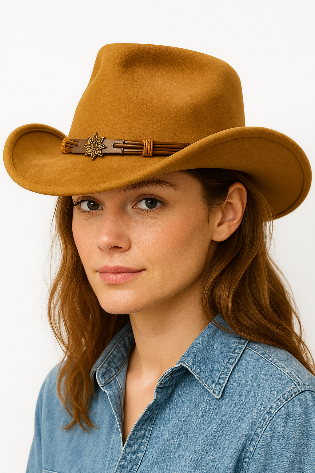 Steen | Cappello da cowboy classico in camoscio con nastro decorativo - - cowboy hat hat WOMEN - Concept Palermo
