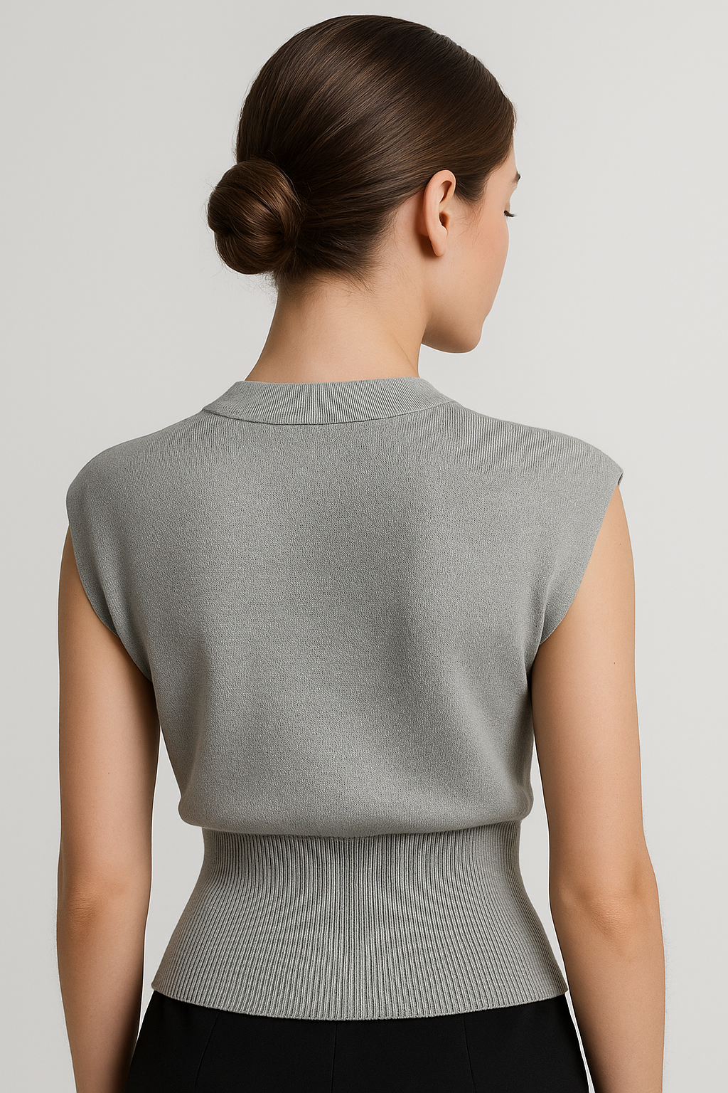 Iris | Elegante gilet a maglia per donna con bottone dorato - - fashion Knitted Tops women Womens womens fashion - Concept Palermo