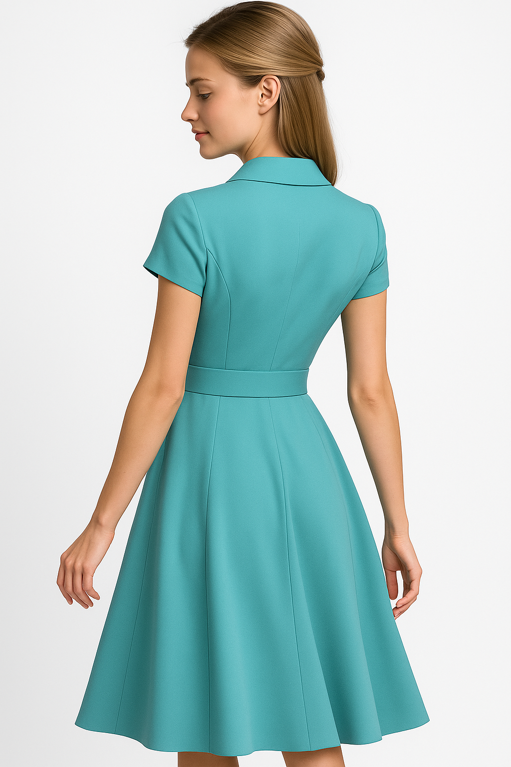 Kiera | Abito Elegante Midi con Cintura Donna - - abbigliamento di alta qualità abito artigianale abito elegante abito unico fashion primavera estate moda femminile rochie midi stile raffinato vestito con cintura vestito da cerimonia - Concept Palermo