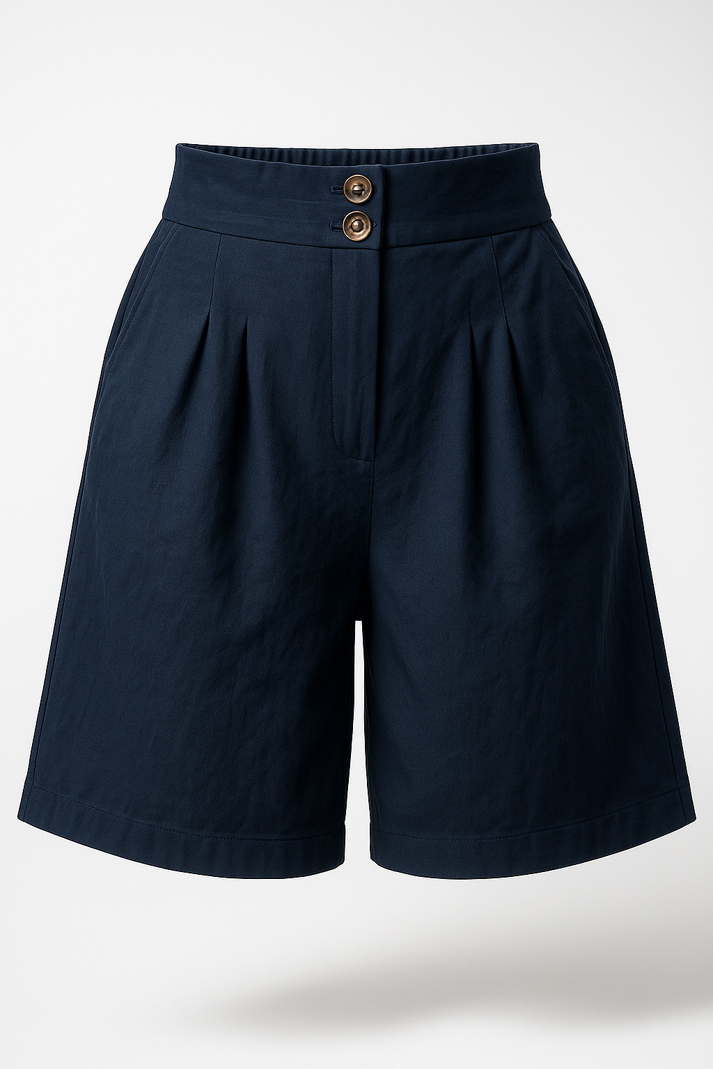 Arabella | Shorts da donna con bottone e gamba larga - Blu navy - Frauen hextom Hosen & Shorts Loose hose Summer shorts Wide leg hose - Concept Palermo