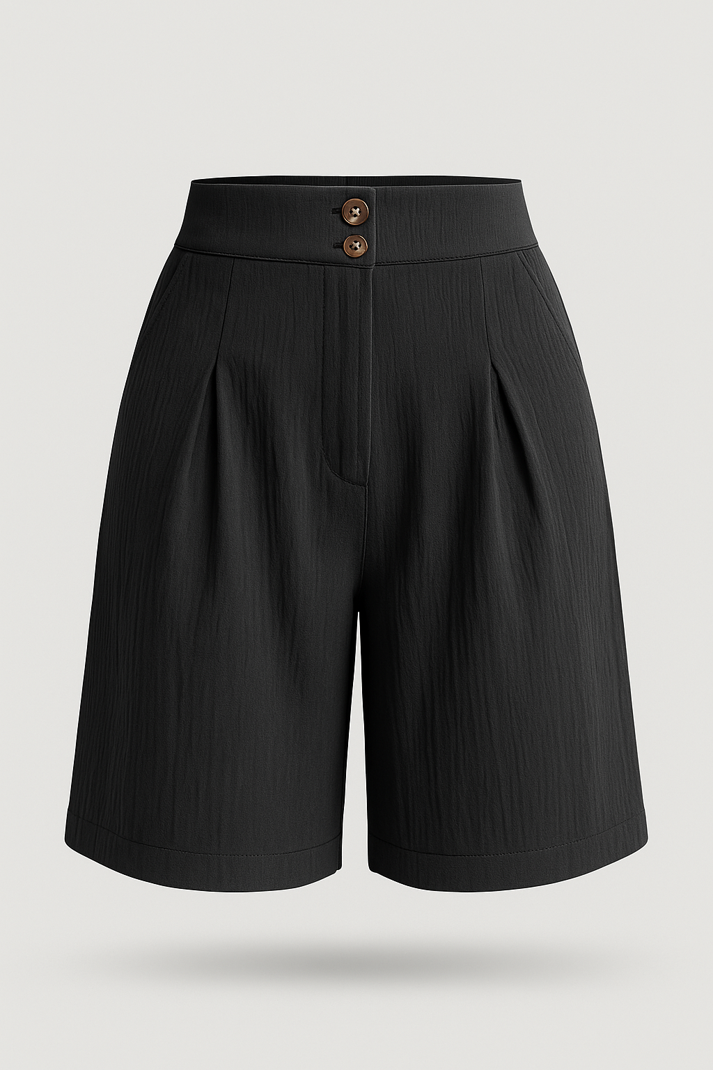 Arabella | Shorts da donna con bottone e gamba larga - Nero - Frauen hextom Hosen & Shorts Loose hose Summer shorts Wide leg hose - Concept Palermo