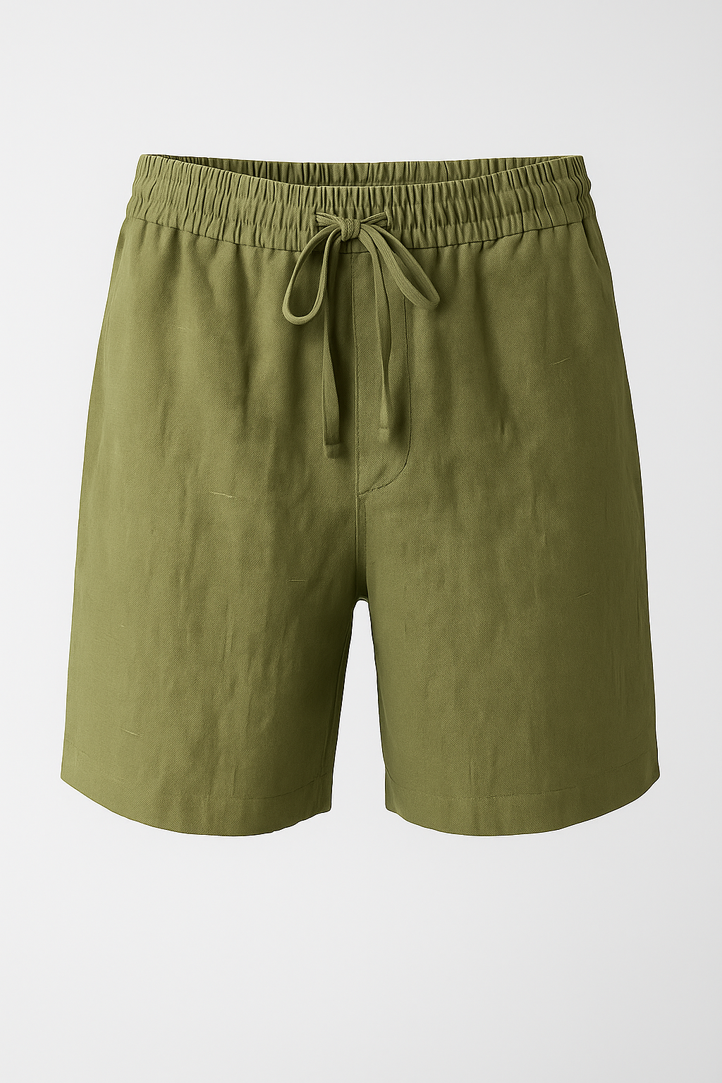 Charles | Pantaloncini di lino leggeri per uomo - Verde - Atmungsaktive Shorts Cooler Stil Herren Shorts komfortable Shorts lässige Shorts Sommer Look Sommermode Männer strand shorts tägliche Freizeitkleidung verstellbarer Kordelzug - Concept Palermo