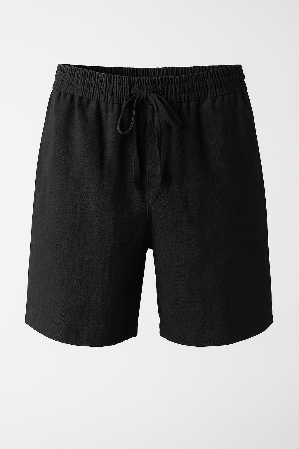 Charles | Pantaloncini di lino leggeri per uomo - Nero - Atmungsaktive Shorts Cooler Stil Herren Shorts komfortable Shorts lässige Shorts Sommer Look Sommermode Männer strand shorts tägliche Freizeitkleidung verstellbarer Kordelzug - Concept Palermo