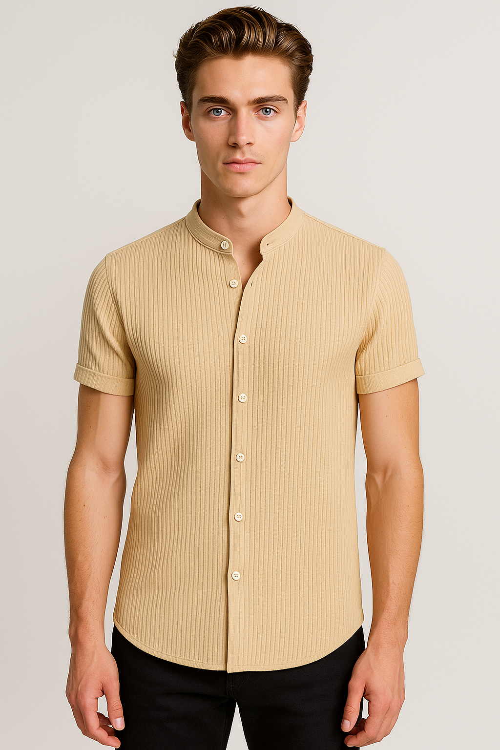 Aiden | Camicia uomo a maniche corte in cotone – Traspirante, elegante e versatile - - 140525 gmc140525 men shirt - Concept Palermo