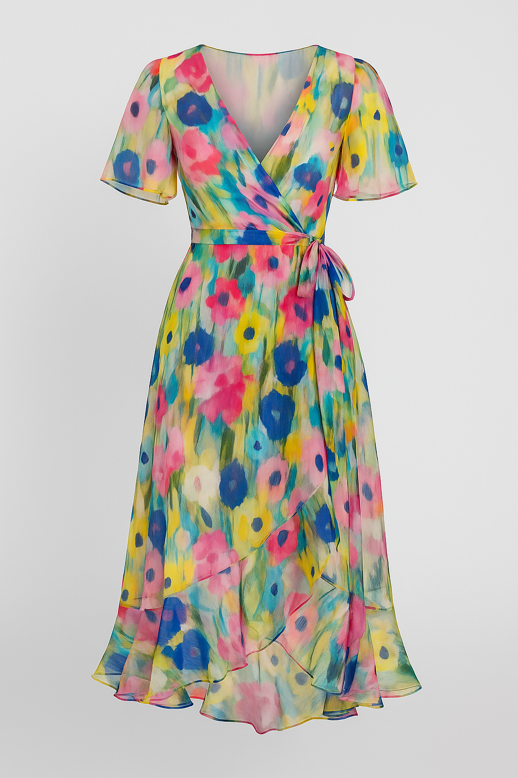 Aleyn | Elegante vestito floreale midi - Multicolore - Frauen Kleider SUMMER - Concept Palermo