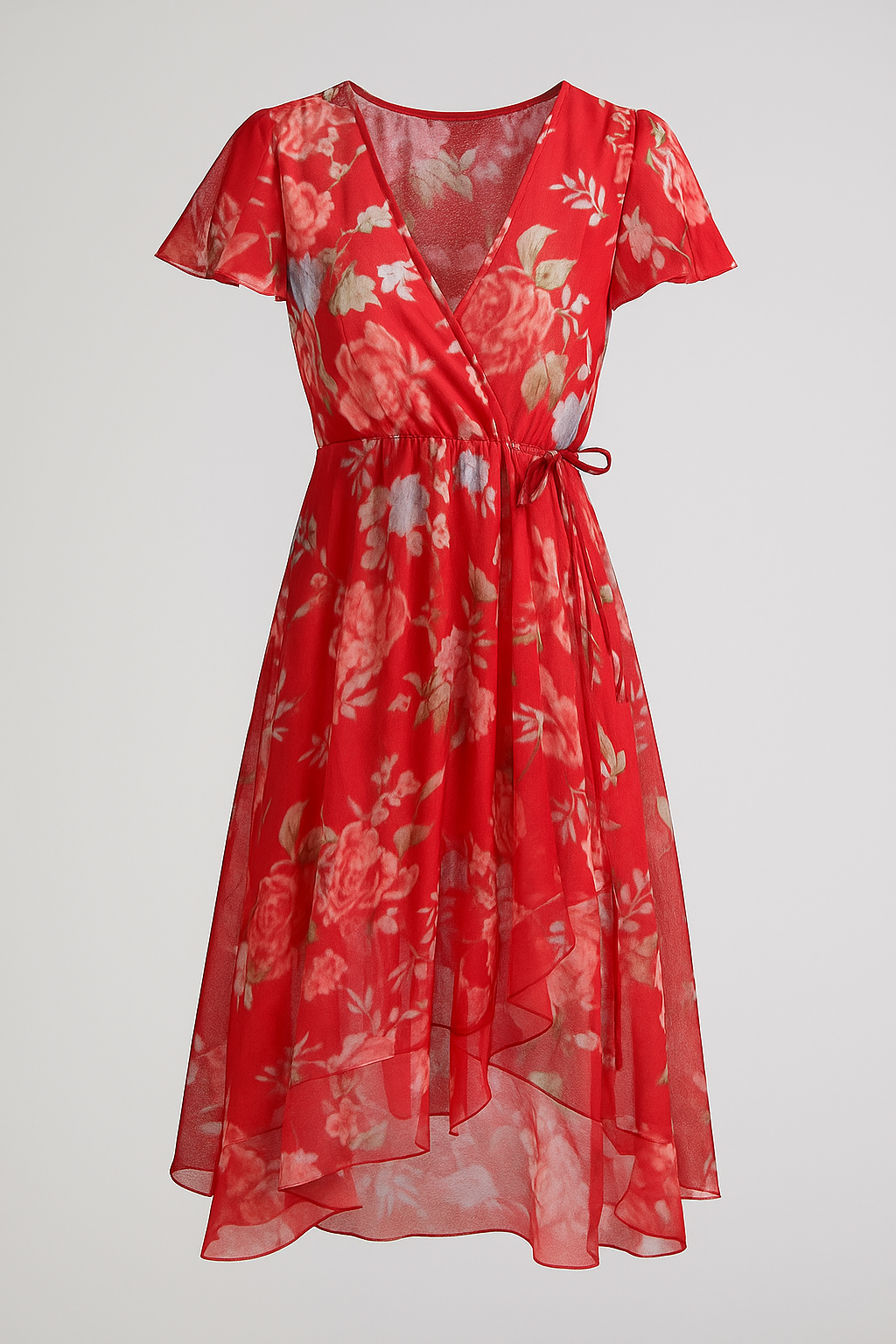 Aleyn | Elegante vestito floreale midi - Rosa - Frauen Kleider SUMMER - Concept Palermo