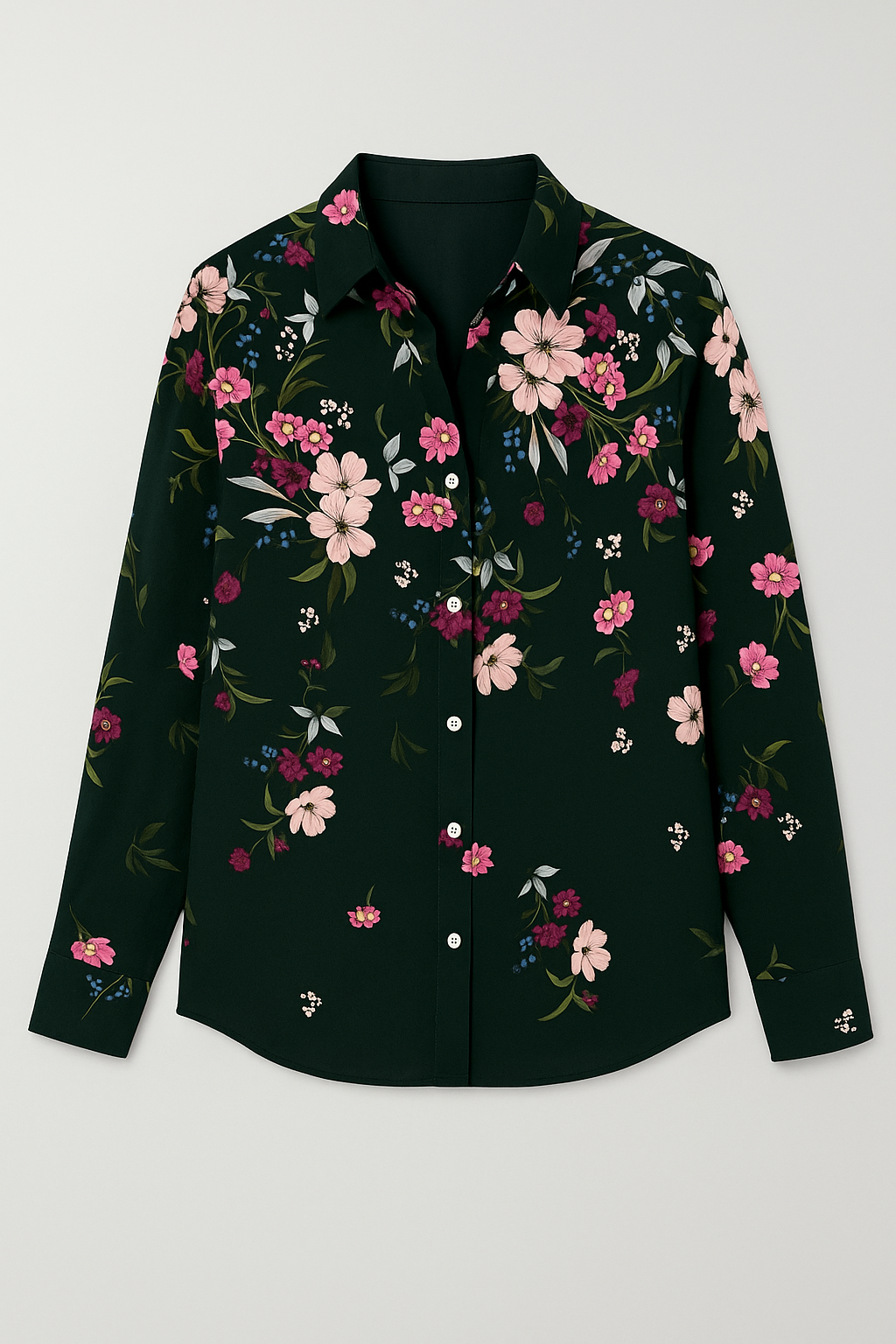 Evain | Camicetta Elegante con Dettagli di Stampa Floral - Schwarz - Frauen Bluse SUMMER - Concept Palermo