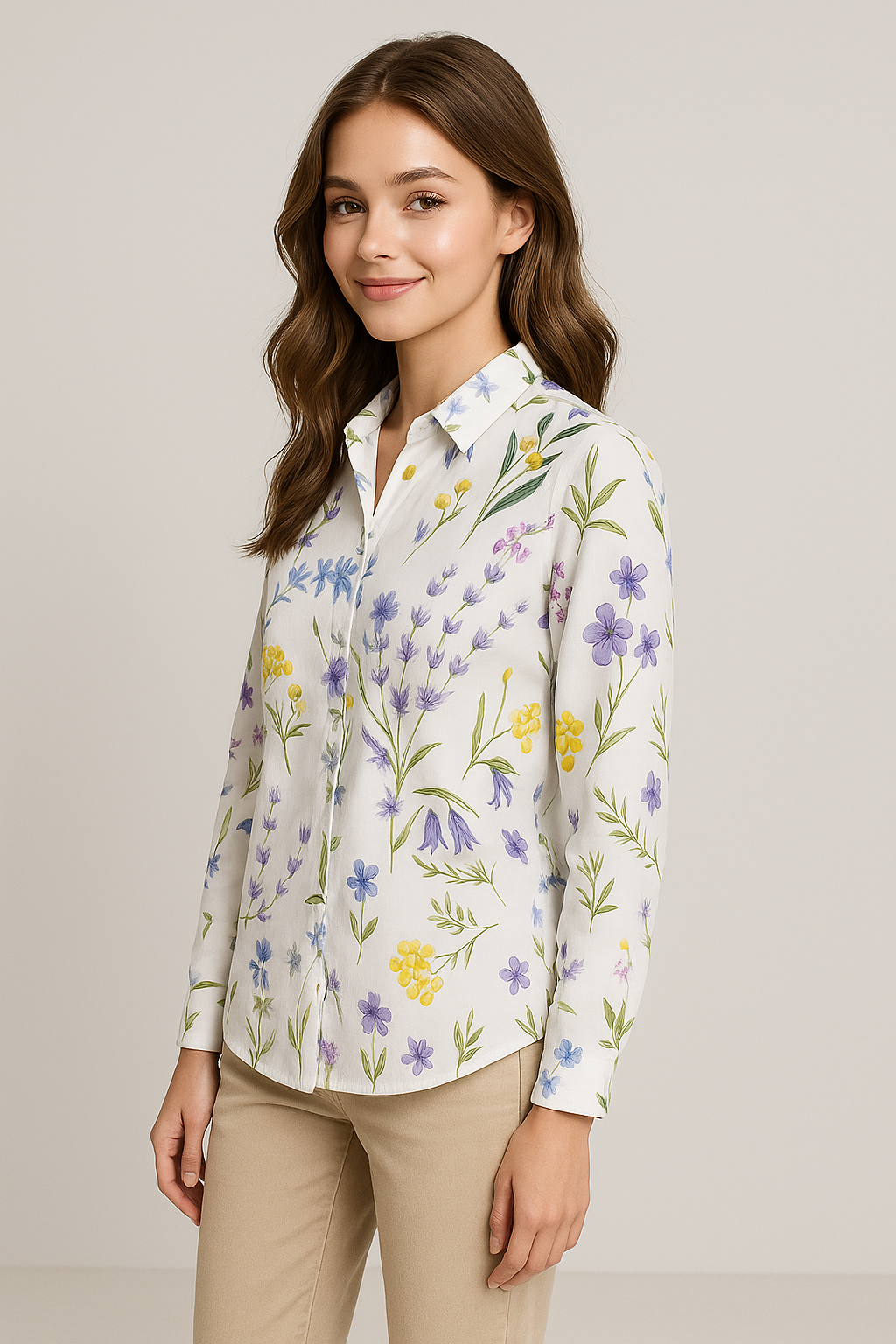 Evain | Camicetta Elegante con Dettagli di Stampa Floral - - Frauen Bluse SUMMER - Concept Palermo